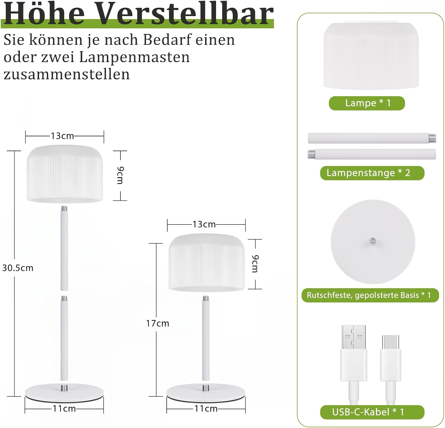 Homefire LED Table Lamp Wireless Battery Table Lamp Dimmable 3000K-6500K with USB-C Rechargeable Height Adjustable Waterproof Table Lamp for Indoor Outdoor Dining Room Bedroom image number 6