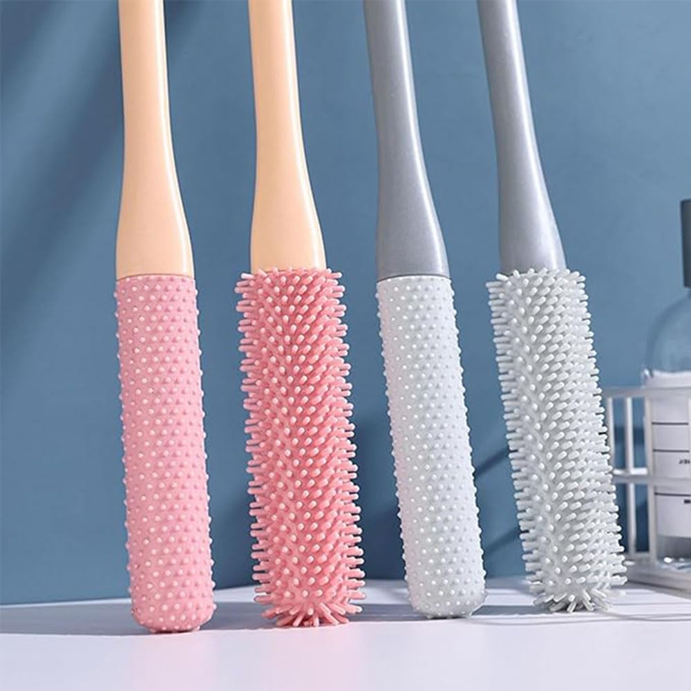 2PC Toe Gaps Cleaning Brush,Foot Brush for Shower with Long Handle,No Bending to Remove the Dead Skin of the Feet, Suitable for the Elderly, Pregnant Women (Pink) - Pink image number 6