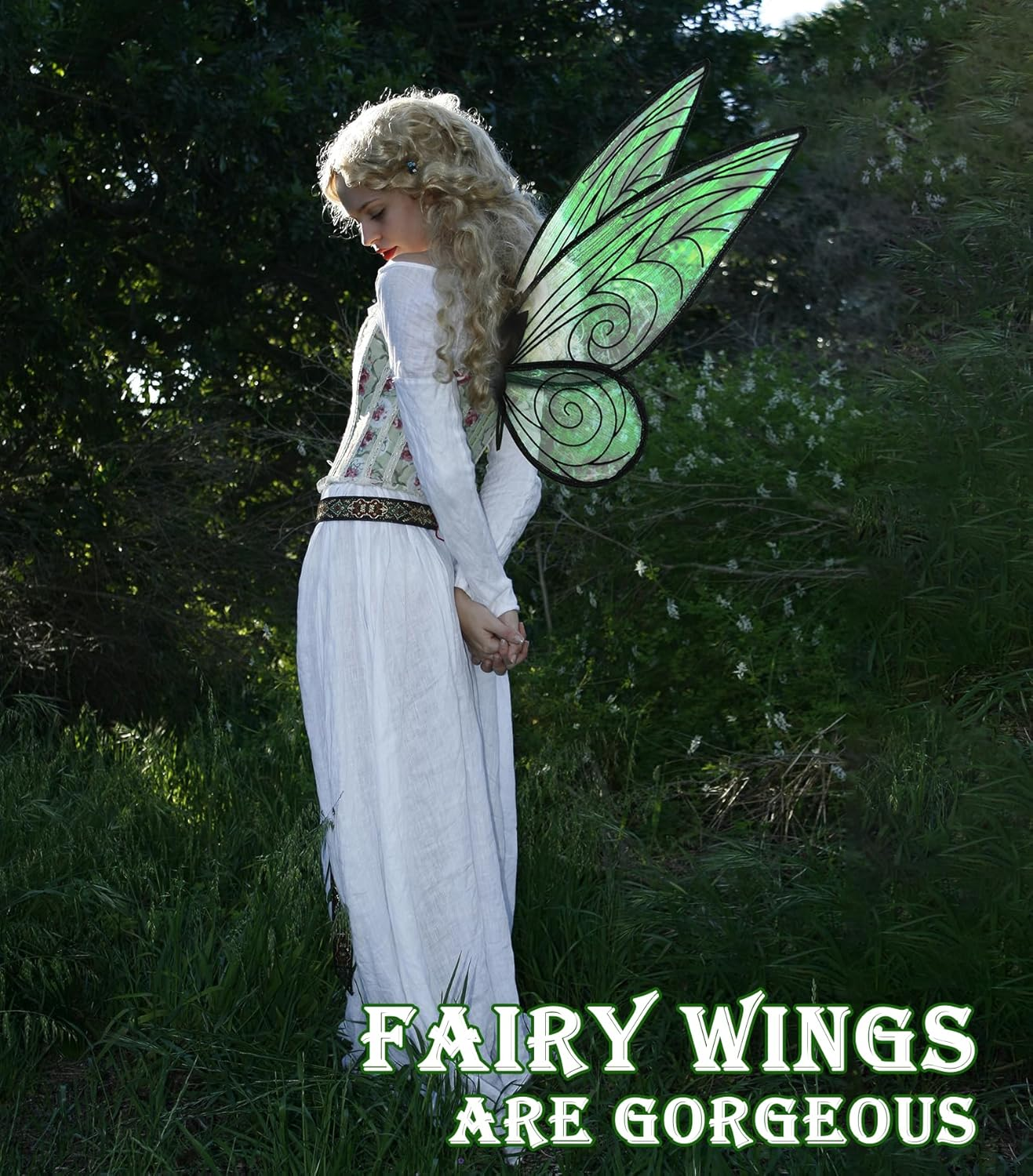 Girls Fairy Wings, Sparkling Sheer Butterfly Wings for Women Adults and Kids - Birthday Halloween Dress Up