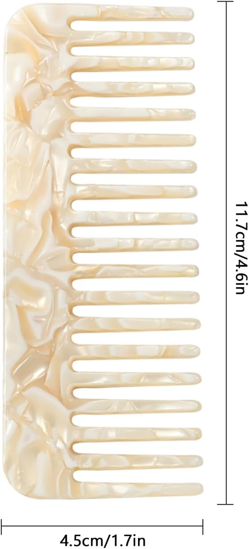 ALLY-MAGIC Wide Tooth Comb Large Hair Detangling Comb No Handle Detangler Combs for Curly Wet Dry Thick Curly Wavy Hair Y4-FXFS (White) image number 4