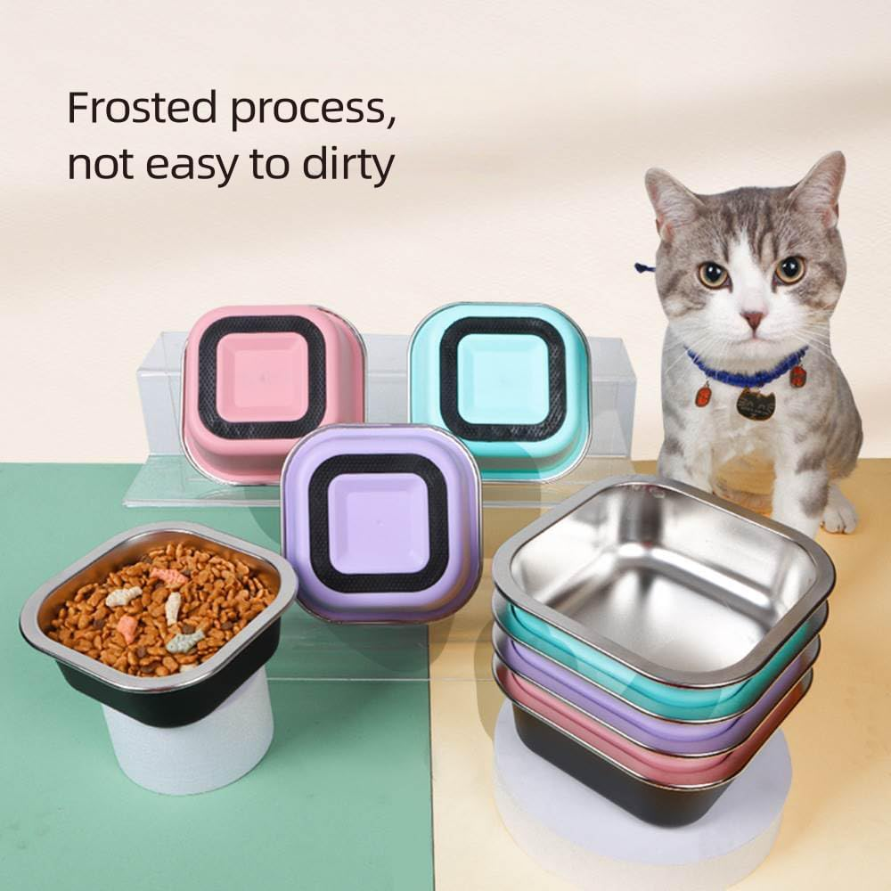 Stainless Steel Dog Bowl, Dog Bowl with Non-Slip Rubber Base, Water Bowl, Small Dog Bowl, Metal Dog Bowls, Pet Bowls for Cats, Dogs, Pink image number 5