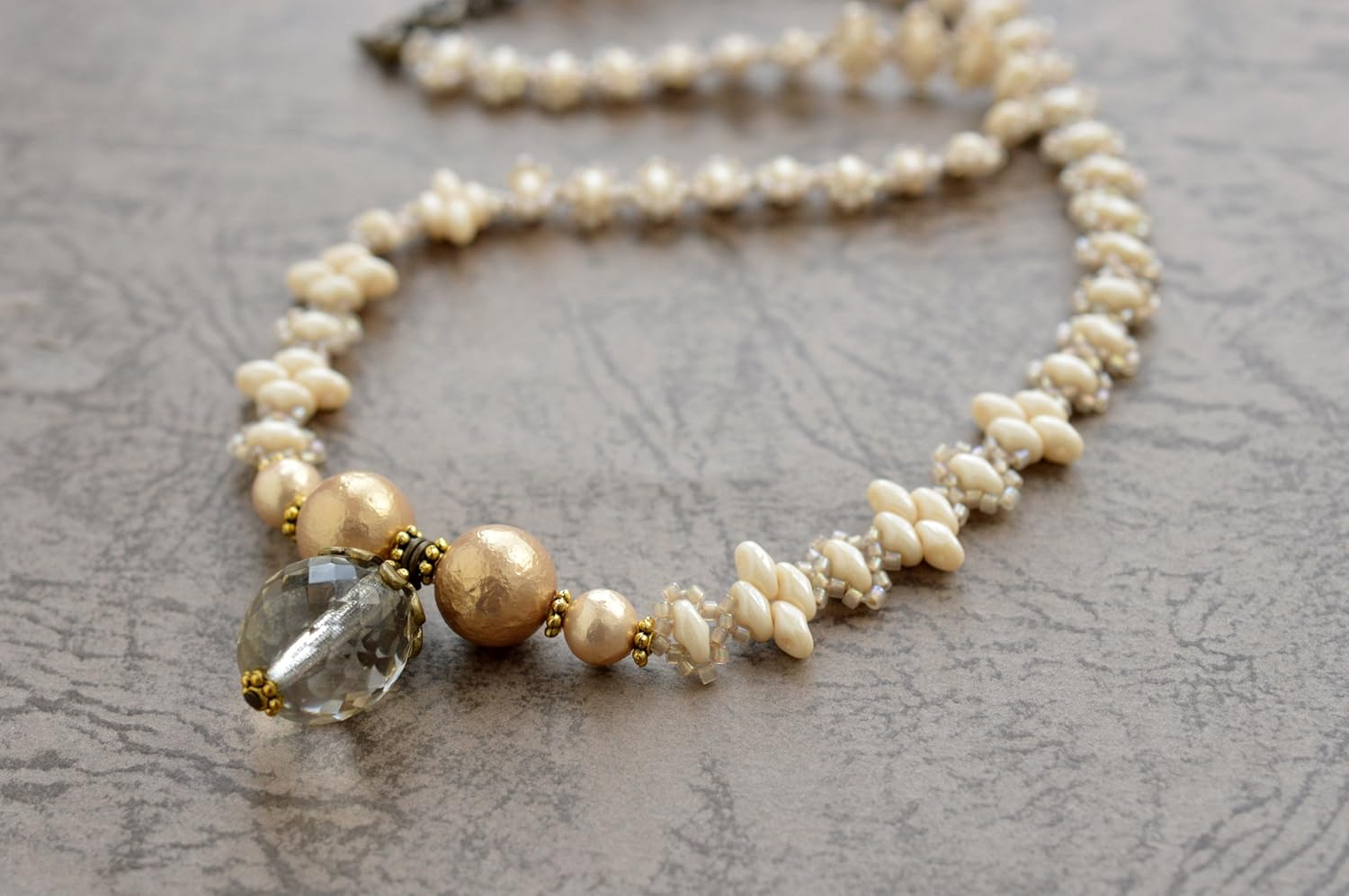 Miyuki BFK-458 Bead Kit, Super Duo Beads, Accessory Kit, Soir Greige Necklace image number 4