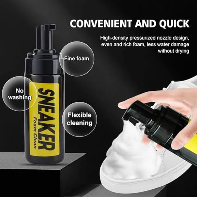 Sneaker & Shoe Cleaning Kit &ndash; Cleaner & Care Kit for Leather, Suede, Canvas, and Mesh Shoes &ndash; Includes Brush, Solution, Cloth, and Protector Spray &ndash; Perfect for White, Athletic, & Designer Sneaker image number 2