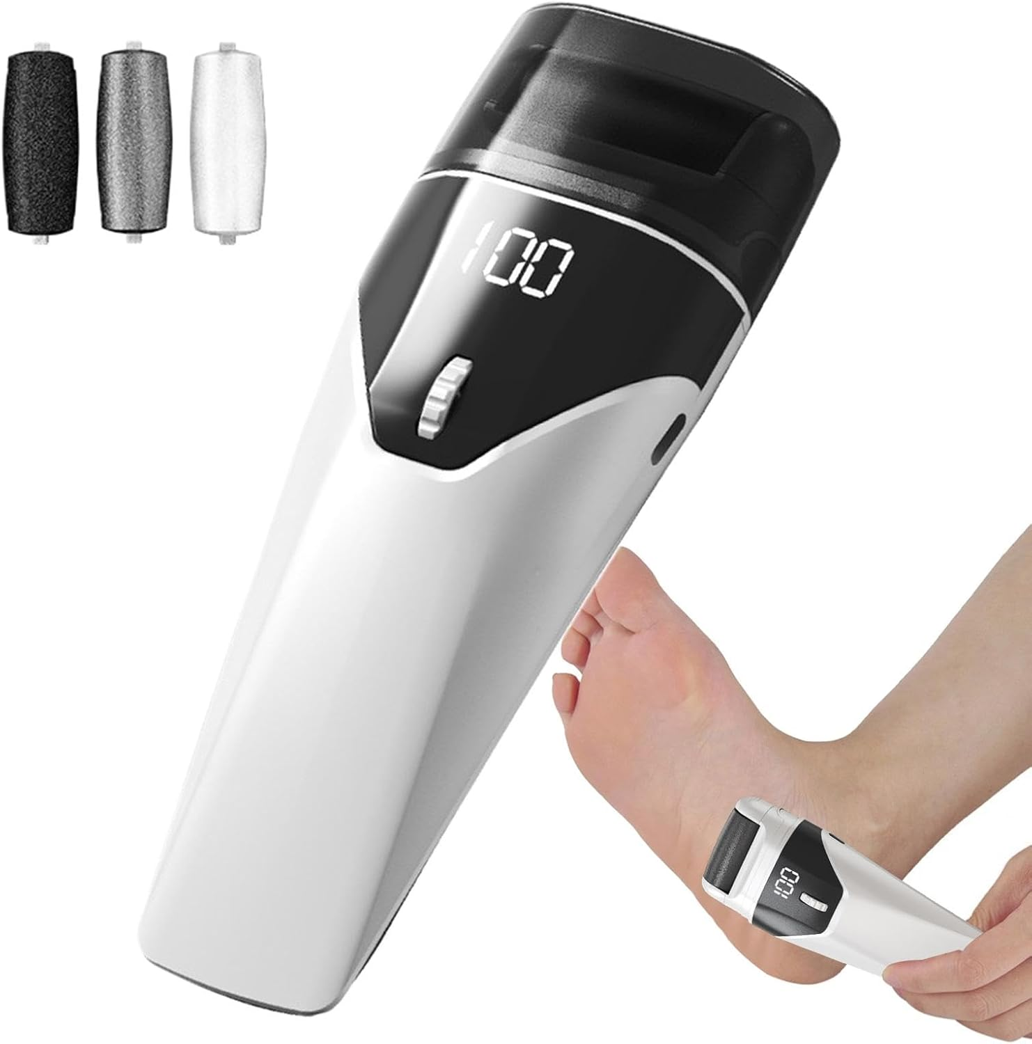 Foot Scrubber Electric | Scrubber Electric Foot File USB Charging - Men Women Pedicure Tool Feet Scraper with Auxiliary Light for Student Dormitory, Travel