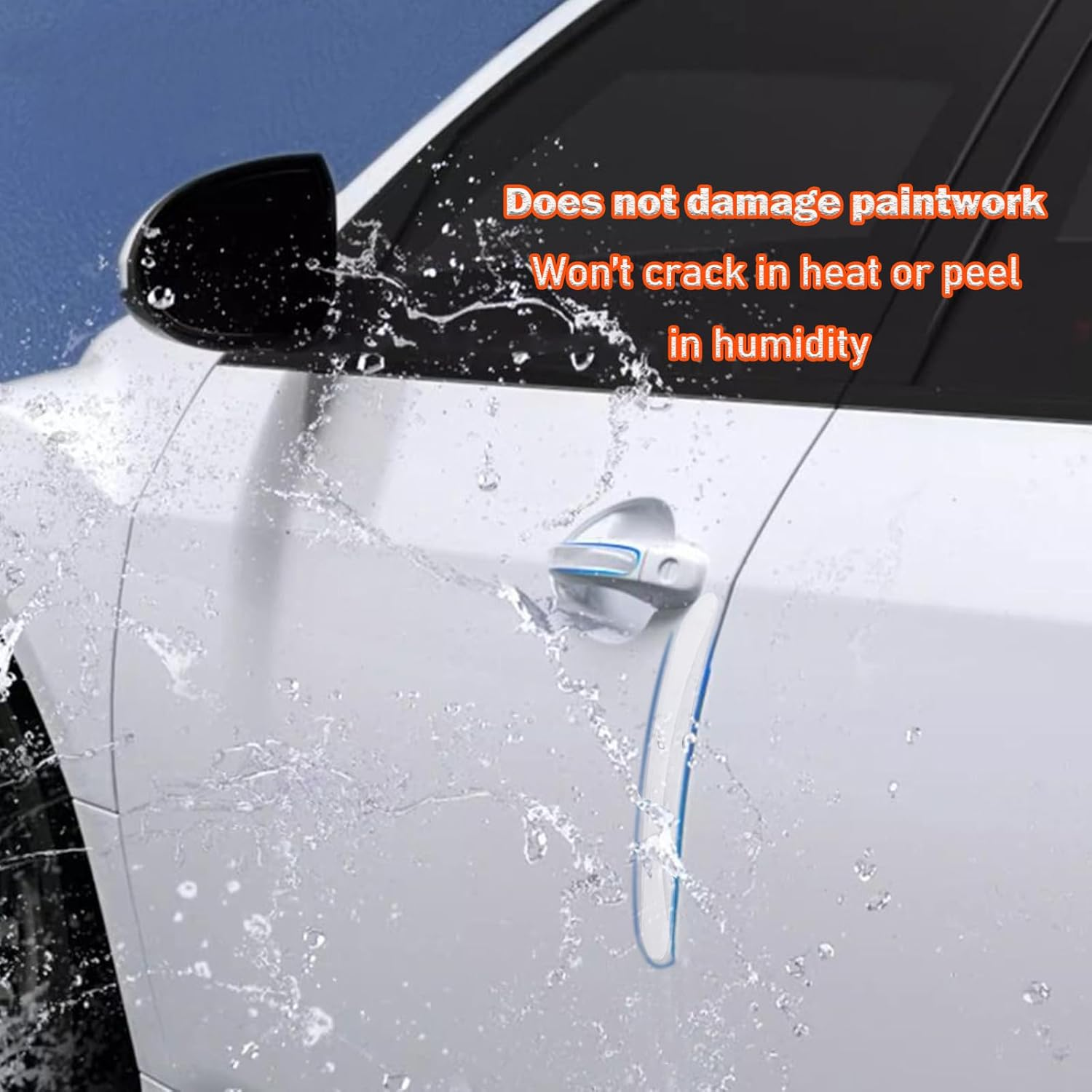 SILHOL 8Pieces Car Door Edge Protectors, anti Scratch Guard Strips for Doors, Handles, Mirror and Bumper (Clear) image number 5