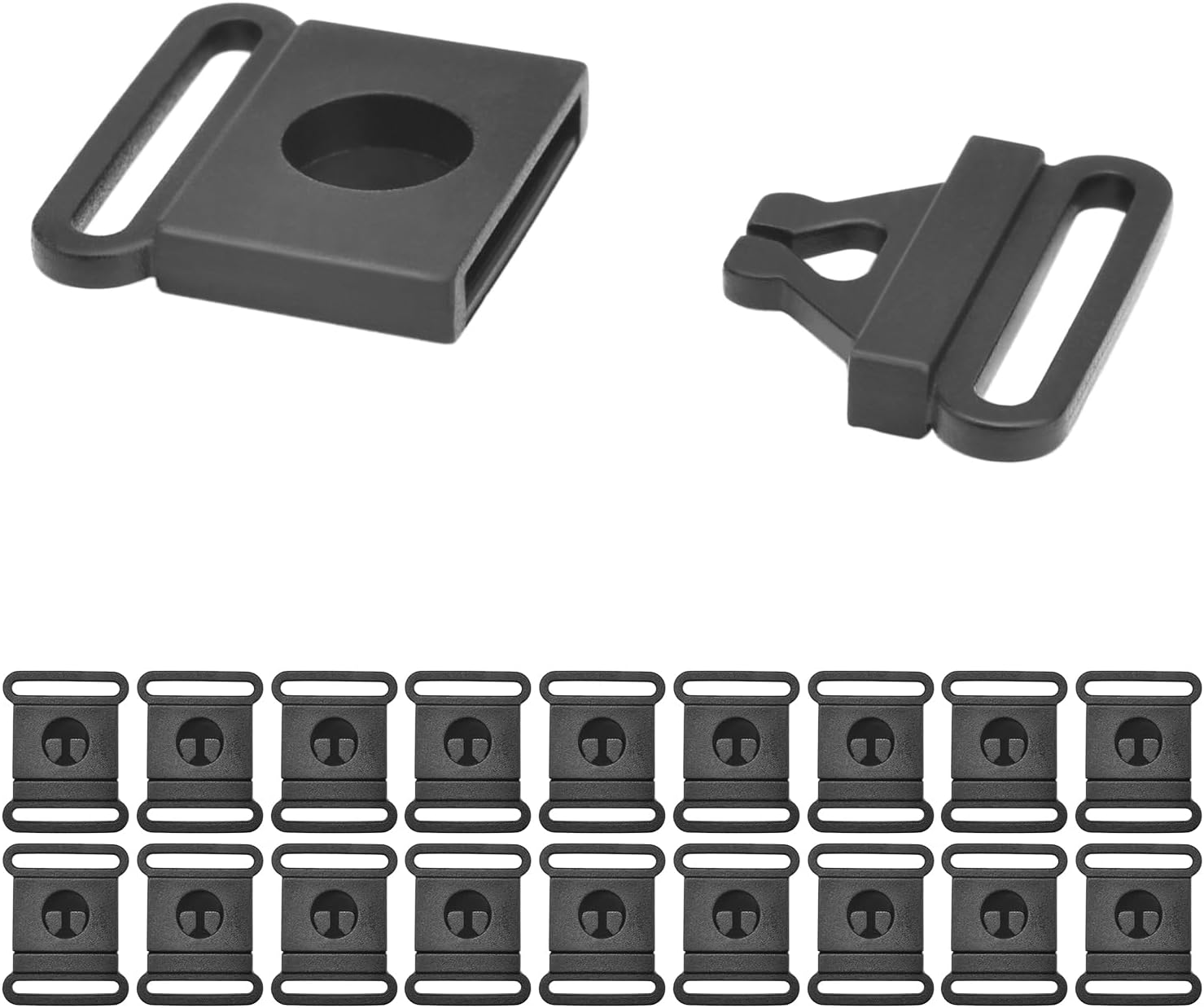 100Pcs Pack 3/8' 5/8' 3/4' 1' Webbing Black Plastic Safty Breakaway Bra Buckle Cat Dog Collar Harness Strap Parts Accessories