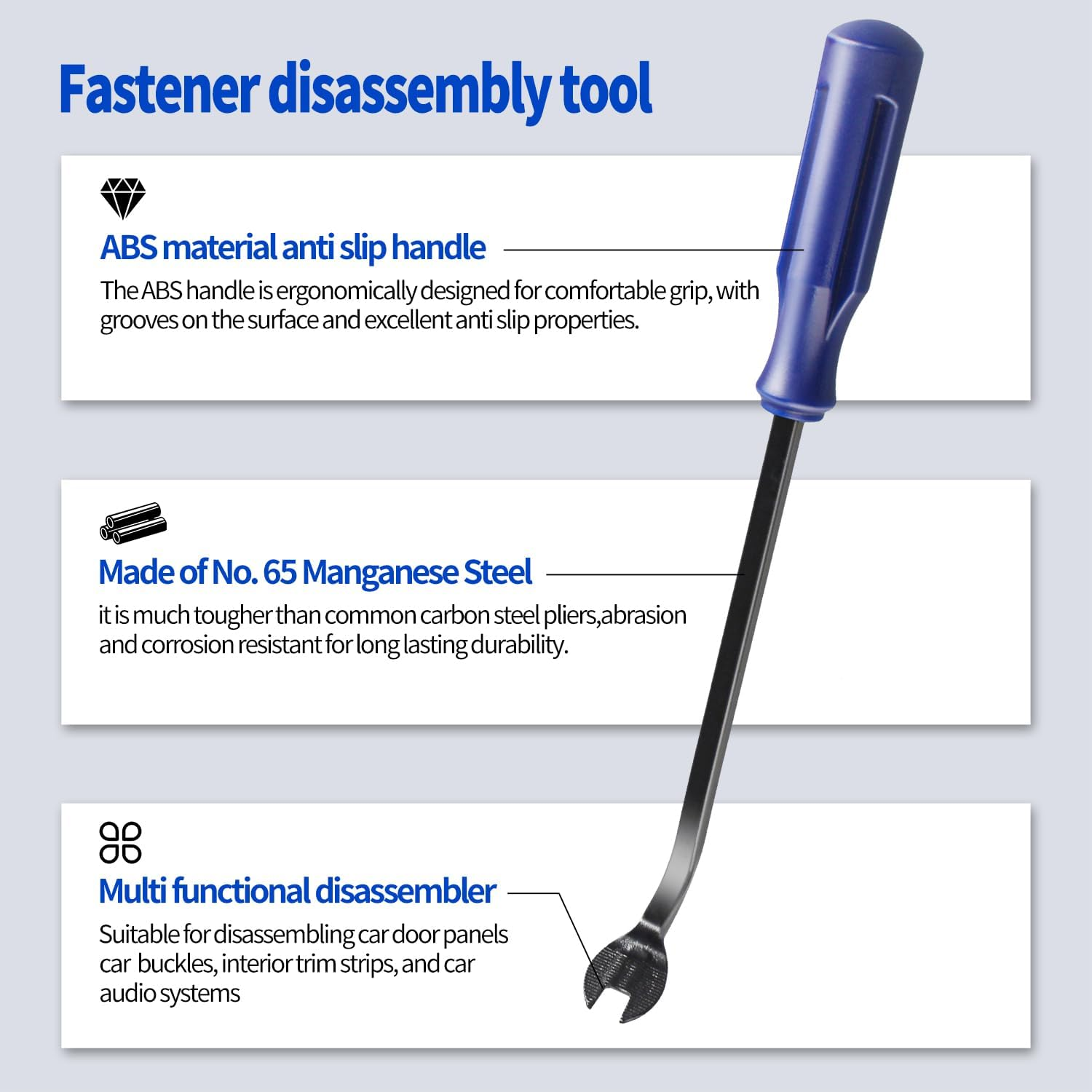 Wetado Auto Trim Removal Tool Kit, Car Door Audio Panel Trim Removal Set 17Pcs - Blue image number 4