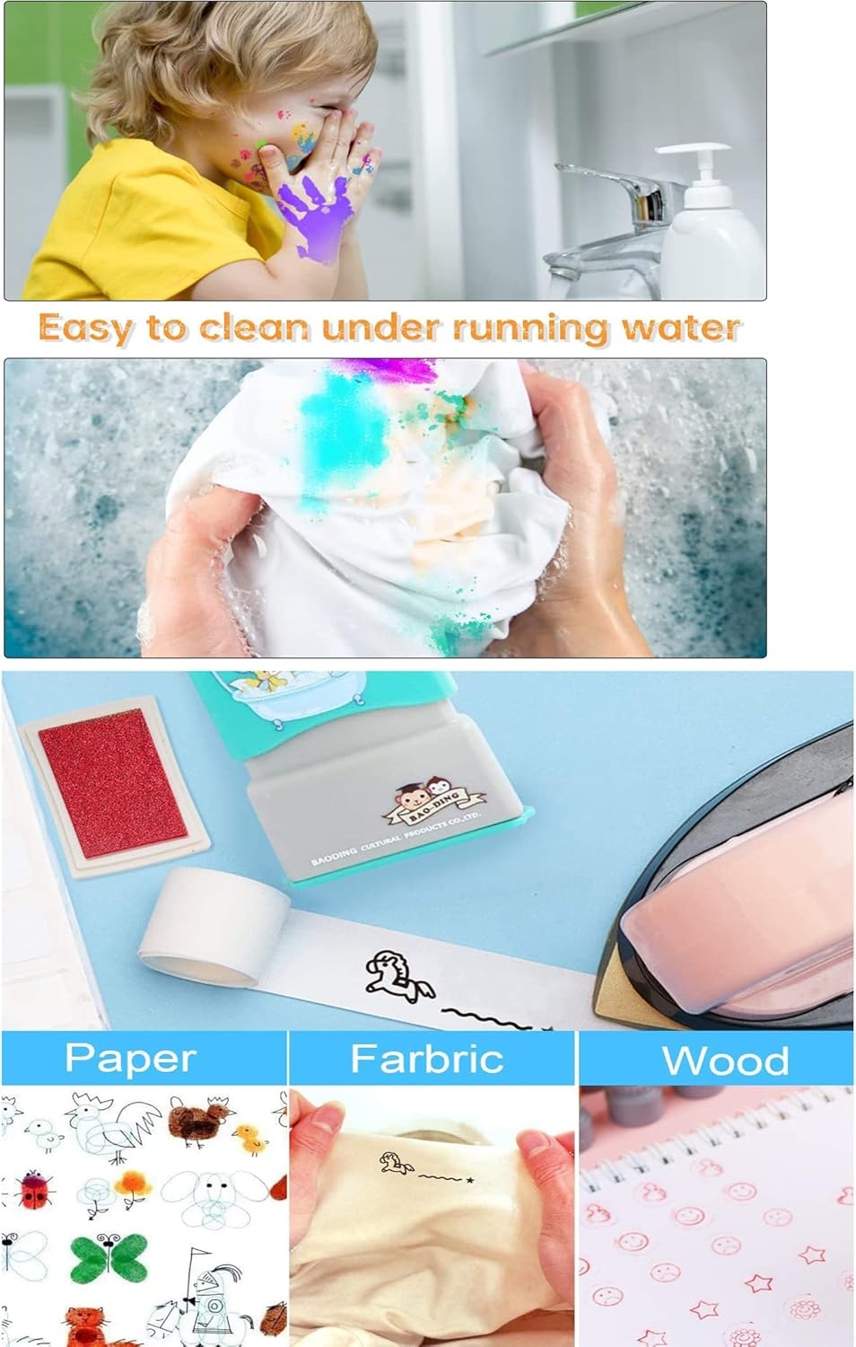 15PCS Craft Ink Pad Stamps Partner Fingerprint Ink Pad by WYLSY DIY Stamp Pad Scrapbooking Ink Pads for Crafts for Stamps Paper Wood Fabric (15 Vibrant Colours)