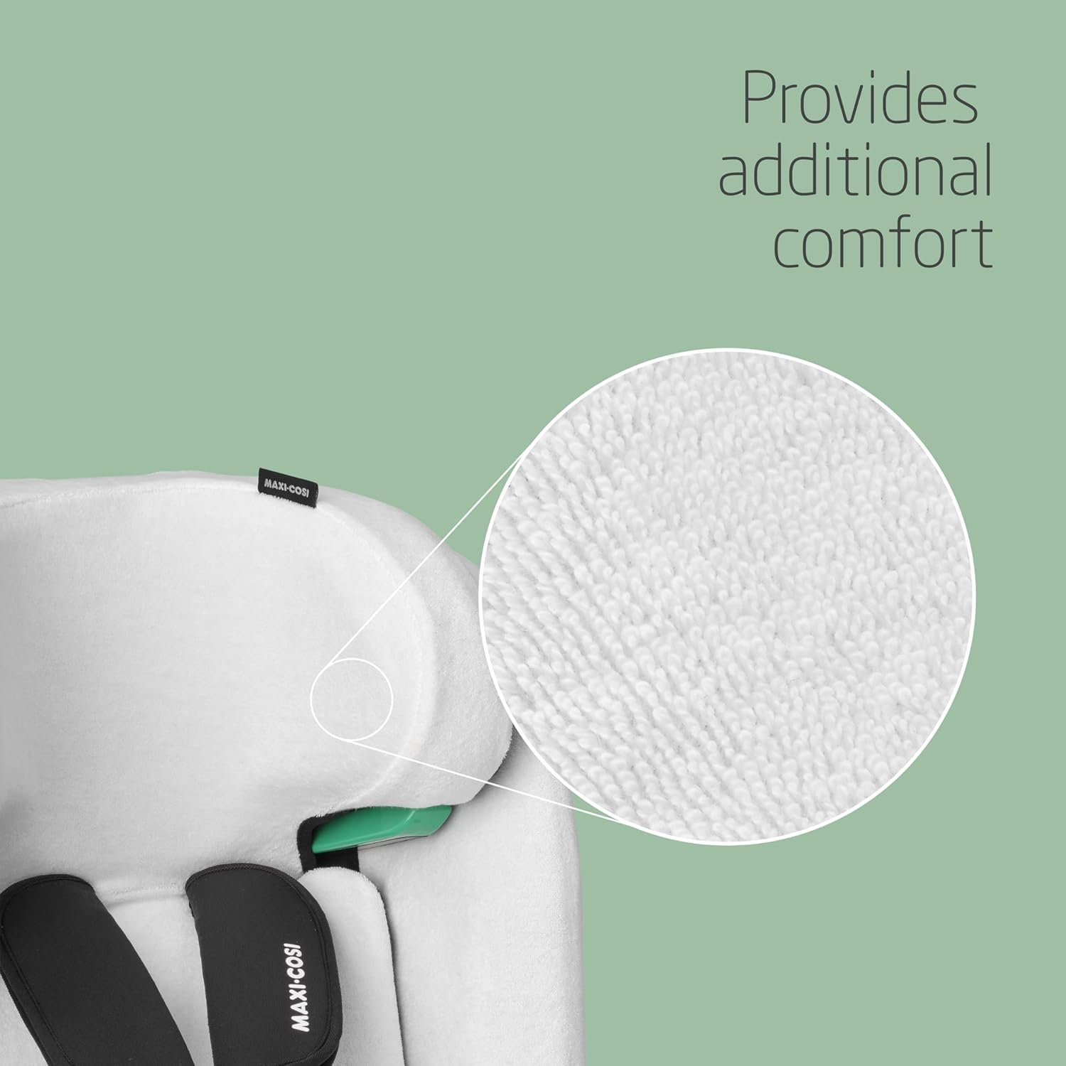 Maxi-Cosi Organic Cotton Car Seat Cover for Emerald 360 S, Baby Car Seat Cover, Soft, Breathable and Moisture-Absorbing Material, Machine Washable, Natural White image number 2