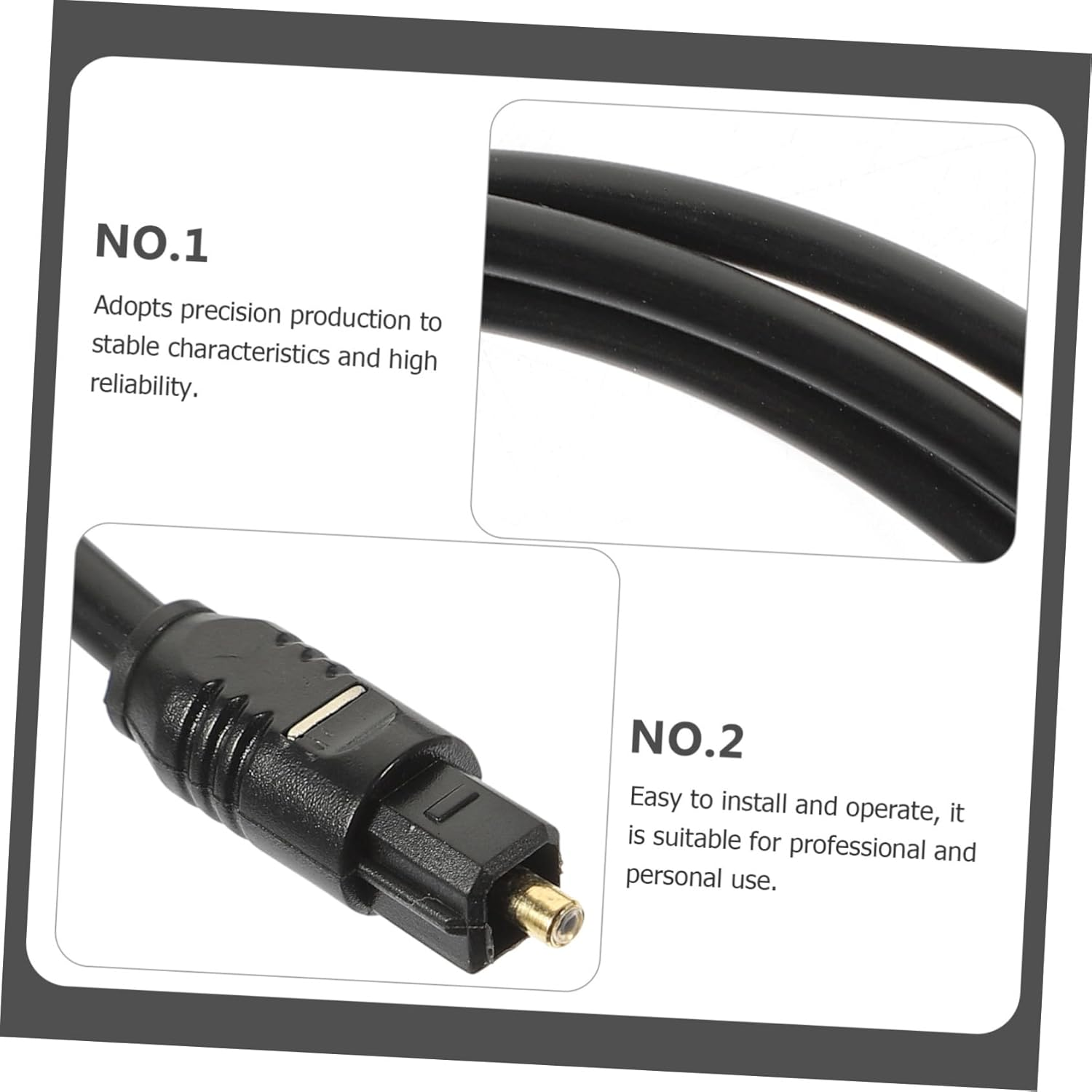 Homoyoyo 2Pcs 1.5M Digital Optical Audio Cables Male to Male Fiber Audio Cord for Home Theater Sound Bar Tv Connection image number 1