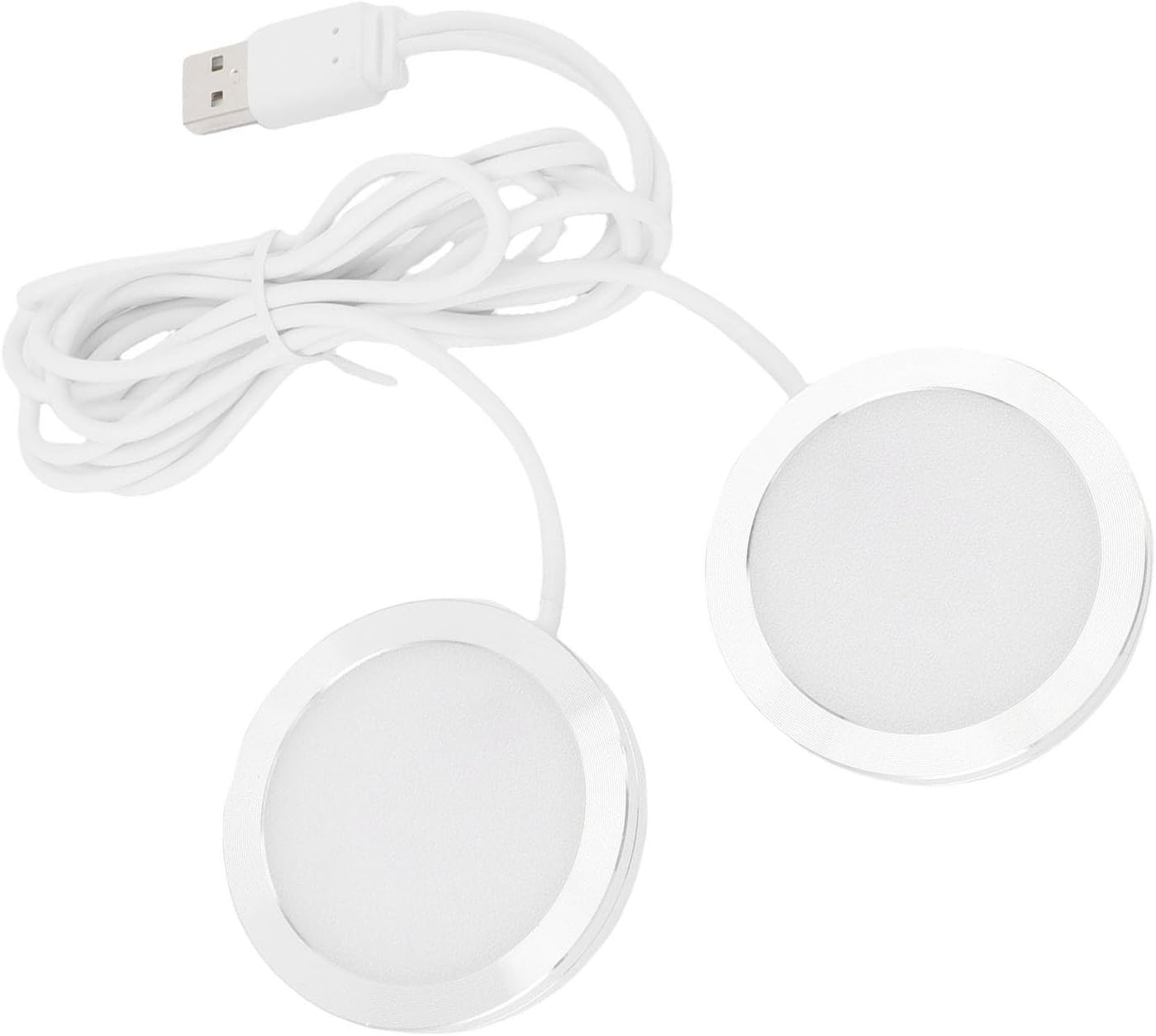 ASHATA 5V USB Dual Head LED Spotlight, Mini Ultra Slim under Counter Light Jewelry Display Lighting Model Display Lamp with 3.9Ft Cable, for Ceiling, Bedroom, Kitchen, Cabinet image number 4