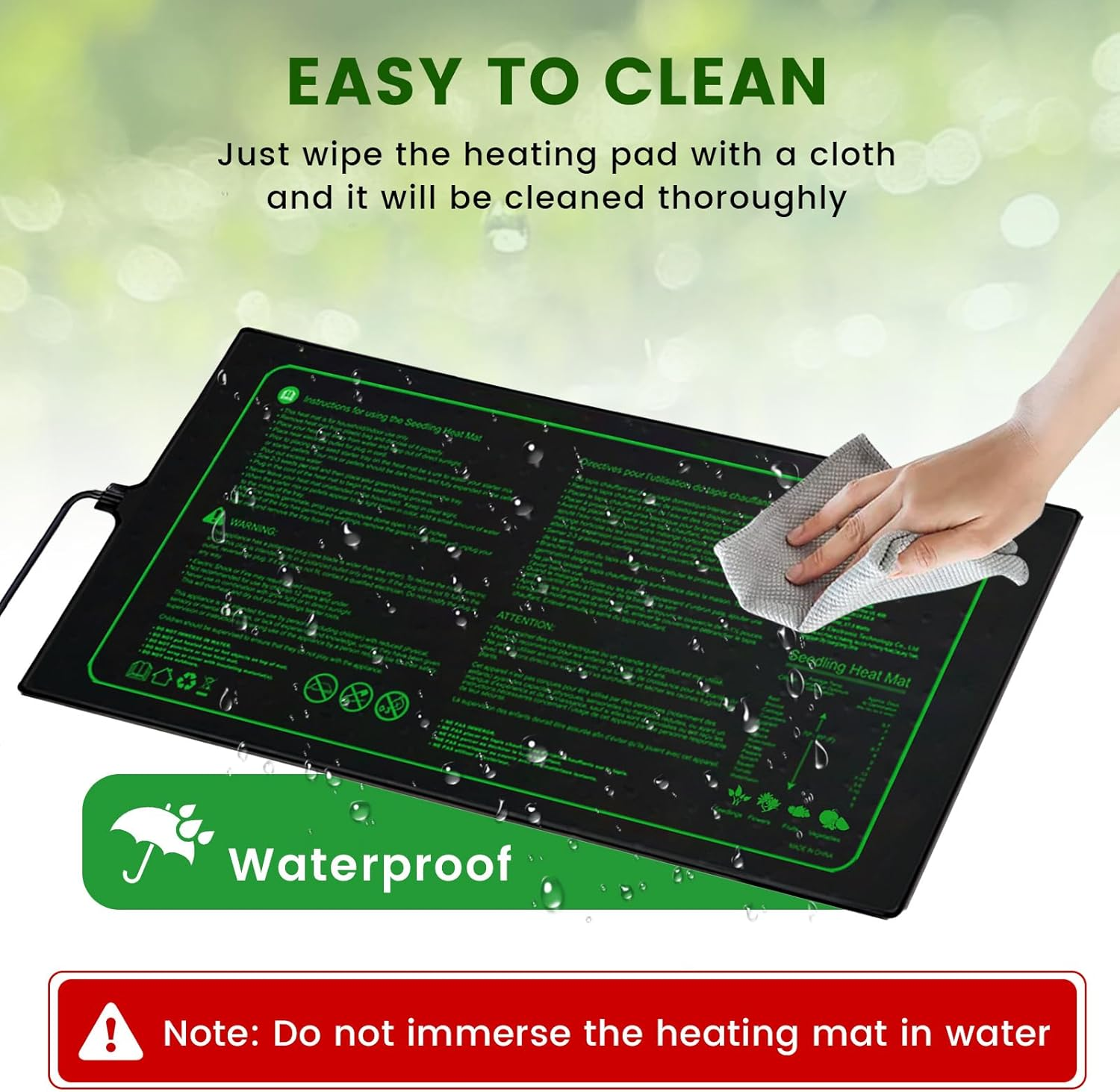 Bonlux Seedling Heat Mat with Thermostat, 25Cm X 50Cm Heat Mats for Plants, Seed Heating Mat for Indoor Growing, Brewing, Terrarium Warming, Seed Germination