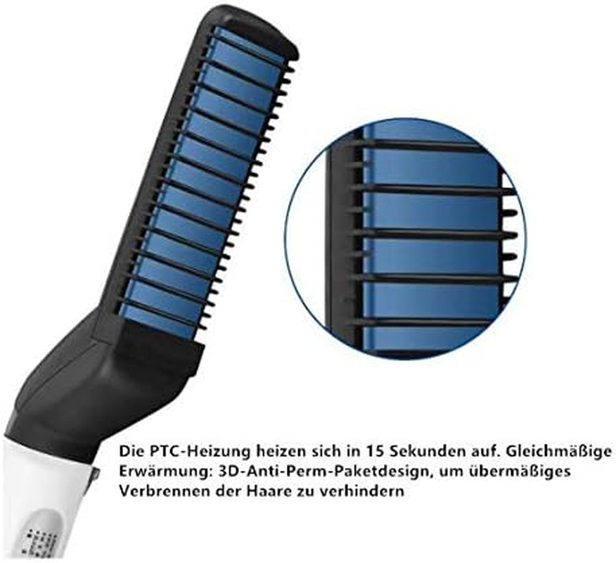 VOARGE Beard Straighteners for Men, Quick Beard Straightener Comb, Multifunctional Hair Curling Curler Beard Comb for Frizzy Beard Hair, DIY Flexible Modelling