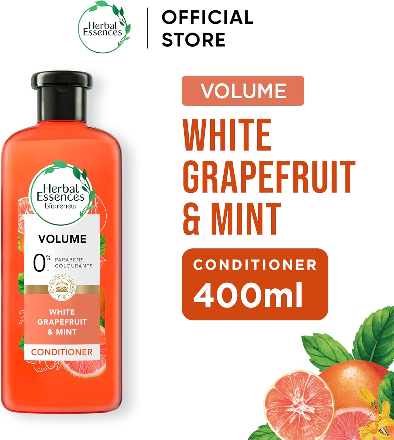 Herbal Essences Bio, Renew Whitegrapefruit and Mint Volumising Conditioner for Fine Hair 400Ml image number 1