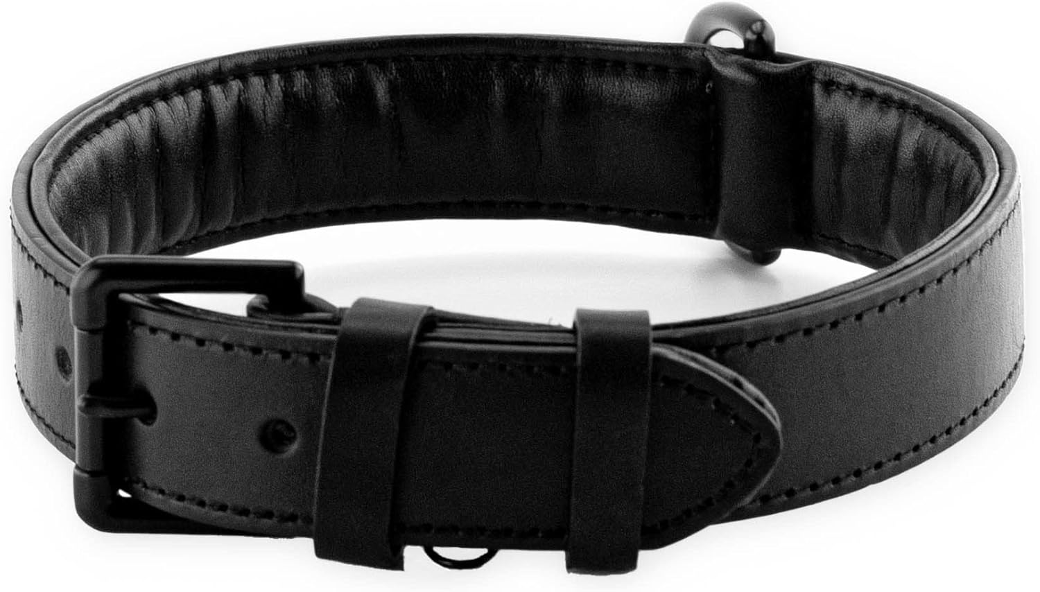 Brute Strength - Leather Dog Collar - Orange - M - Fits 14 3/16" and 16 15/16" Neck - Dog Tag Ring - Full Grain Heavy Duty - Soft Padded - Handmade - Dog Collar for Medium Dogs