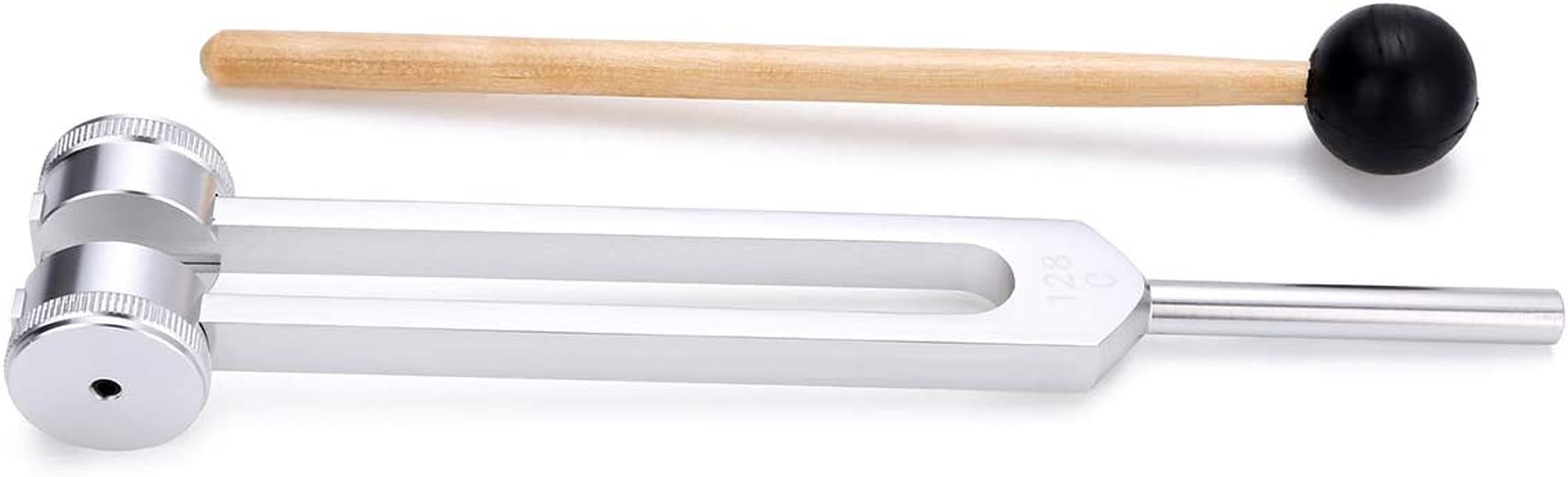 Bysameyee Tuning Fork 128 Hz, C-128 Frequency Aluminum Alloy Medical Non-Magnetic Tuning Fork for Healing with Taylor Percussion Hammer Mallet (128HZ) image number 3