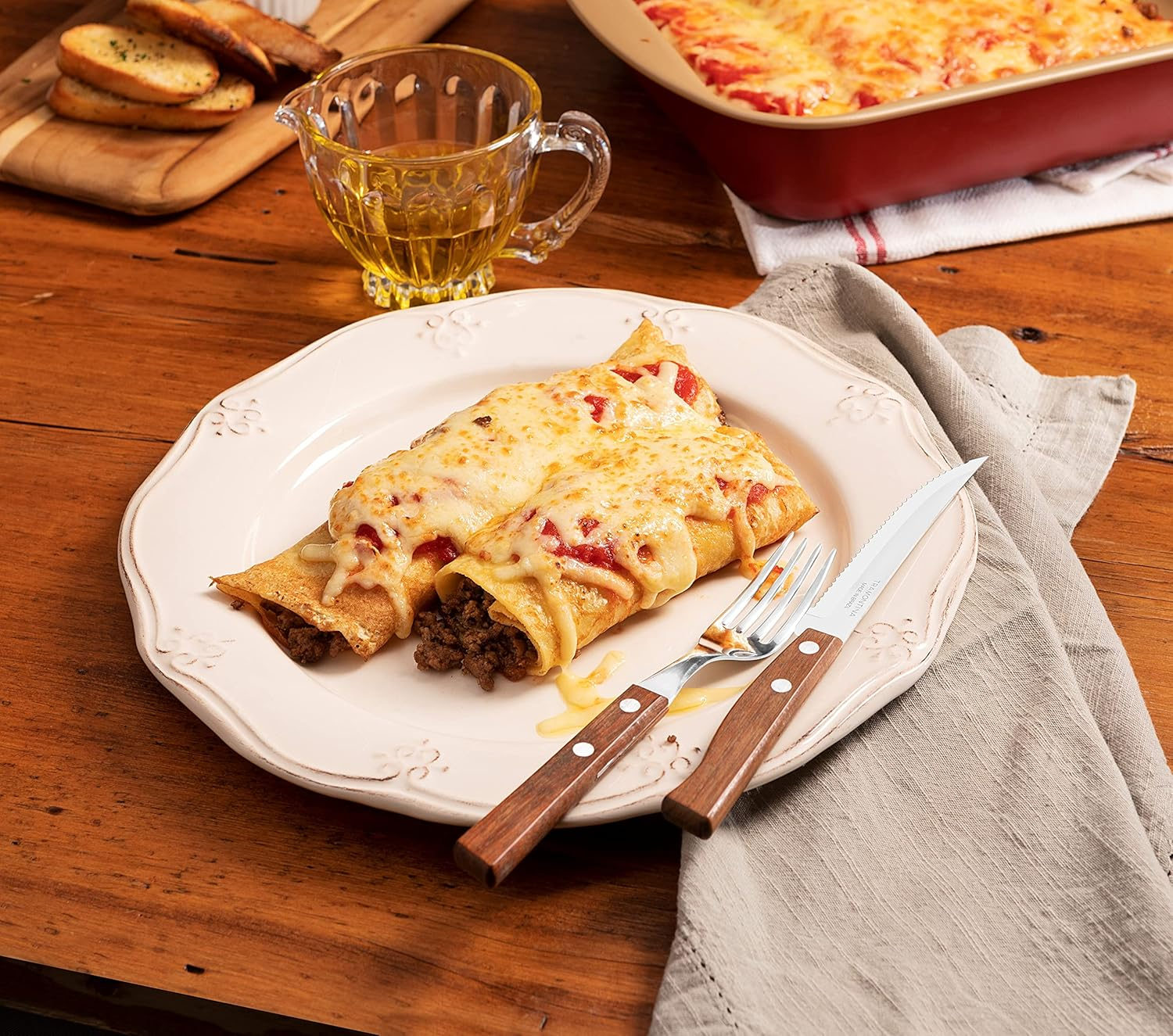 Tramontina Tradicional Stainless Steel 24-Pieces Flatware Set with Wood Handles image number 4