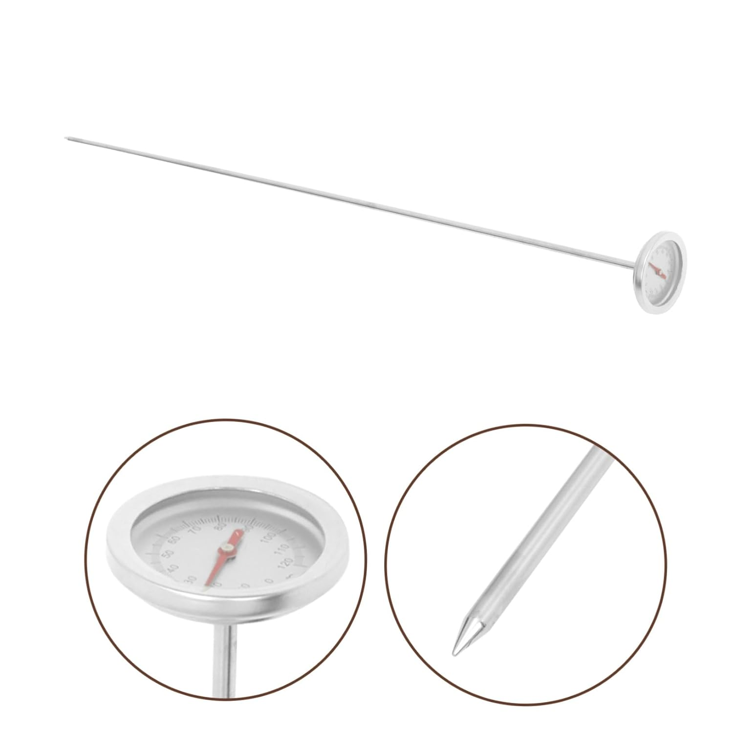 DECHOUS Compost Temperature Thermometer Stainless Steel Probe Soil Thermometer for Gardening Reusable Tool for Backyard Lawn and Greenhouse