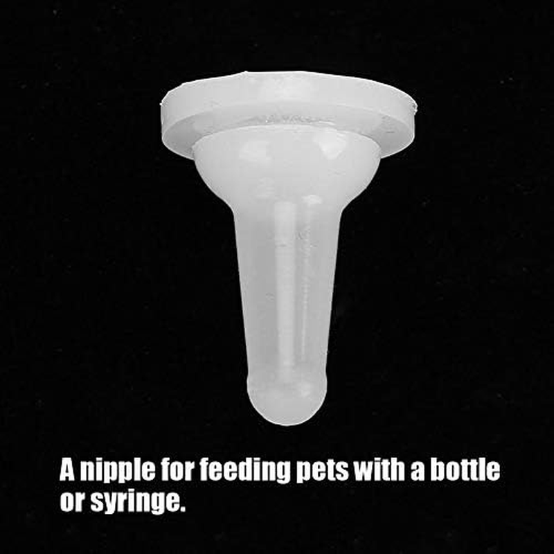 Pet Feeding Bottle Nipple, Replacement Nurser Nipple Silicone Pet Silicone Nipple, Safety Pack of 15 for Puppies, Small Animals, Kittens, Small Cats image number 4