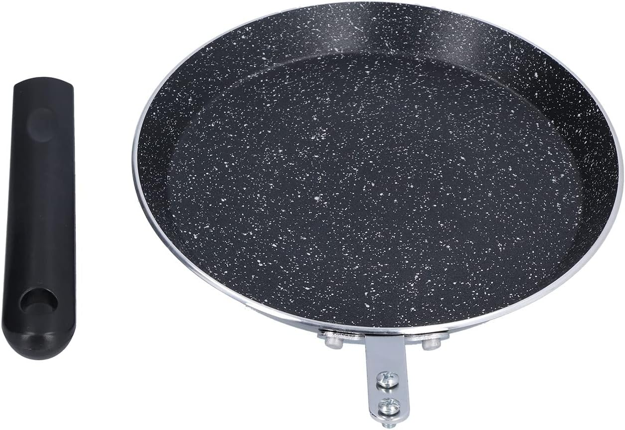 MUNEFE Nonstick Frying Pan, Medical Stone Nonstick Frying Pan, Nonstick Pancake Pan for Kitchen Induction Cooker(Black, 6 Inches)