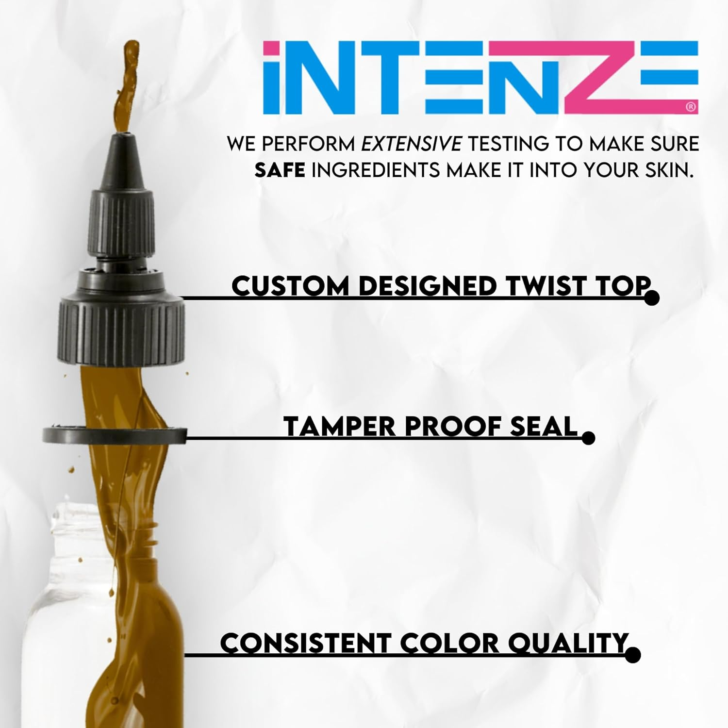 Intenze Sterile Tattoo Ink Color 1Oz 1Oz Bottle Light Brown image number 2