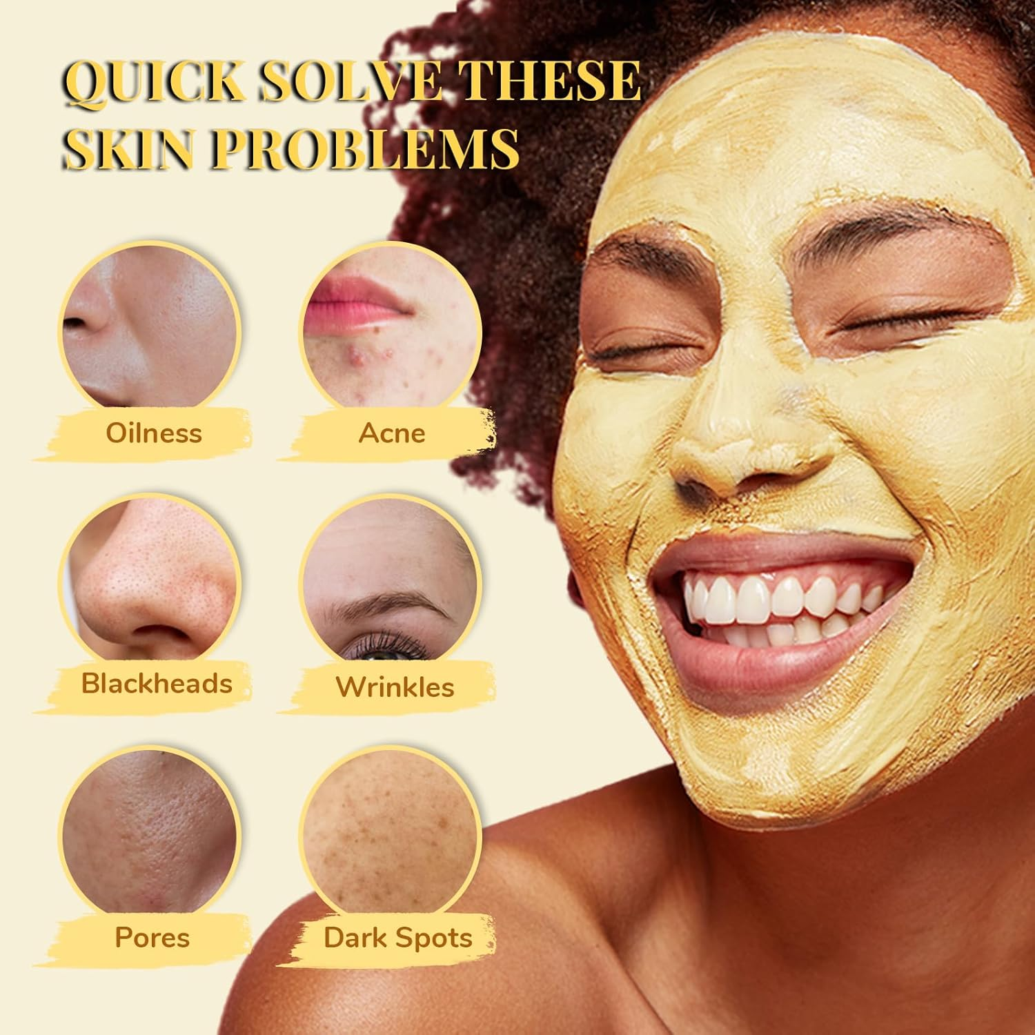 ANAI RUI 3 Pack Face Mask Gift Set,Christmas Facial Mask Set,Turmeric Clay Mask - Green Tea Mud Mask - Dead Sea Minerals Mud Mask Stocking Stuffers for Women &Teen Girl 2.5 Oz Each image number 6