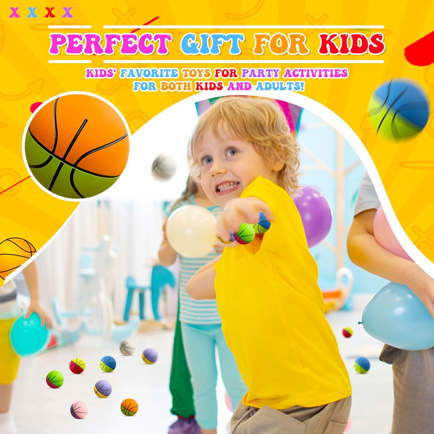 24 Pcs High Bounce Balls for Kids - Mini Rubber Basketball & Football Bouncy Handball Set, Perfect for Party Games, Outdoor Playground Fun, Party Bag Fillers, and Kids Gift Ideas (Random Colors) image number 5