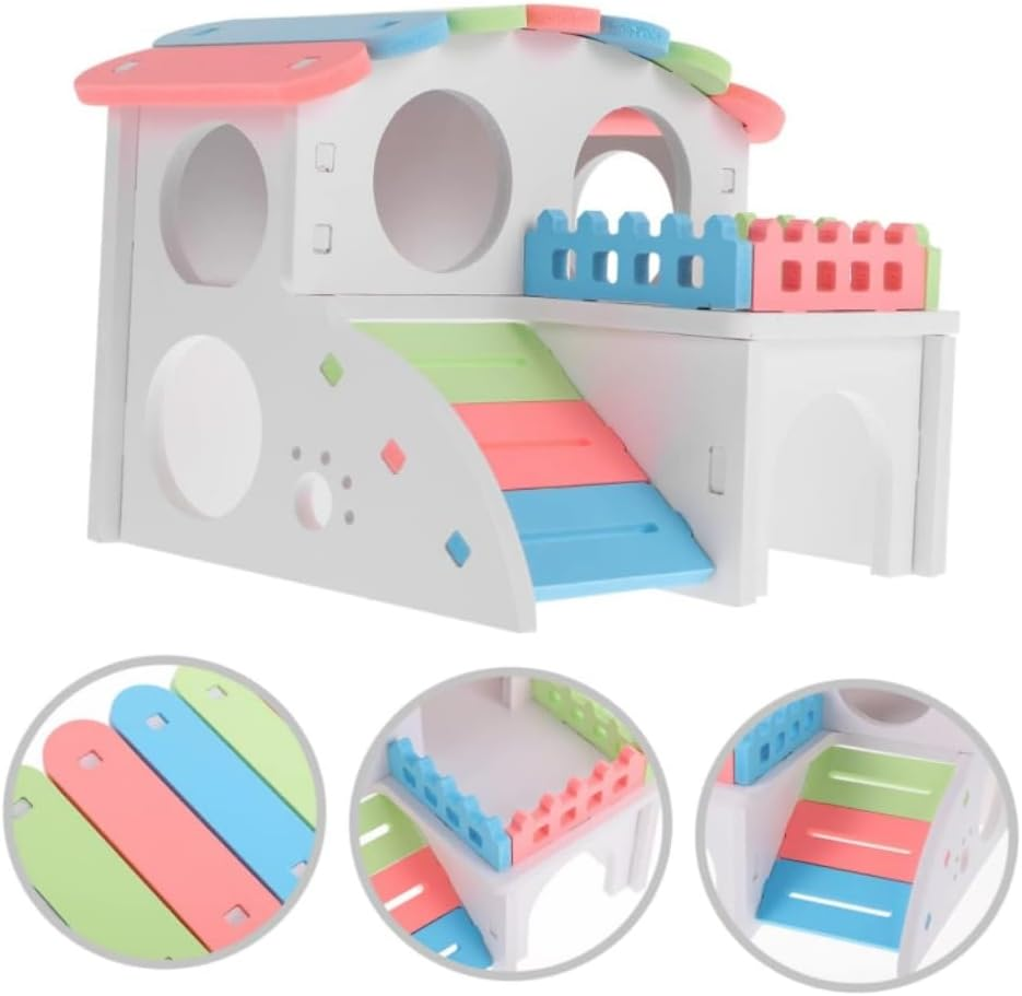 DACUAN Hamster House, Rat Hideout Mouse Hideouts Toys Hamster Sleep Bed Chinchillas Hut Hamster Houses Small Animal Shelter Mouse Cage Guinea Pig Hide Guinea Pig House Hamster Nest Rat House PVC image number 3