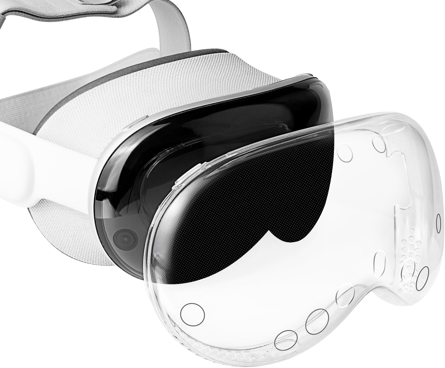 SOULWIT V2 TPU Protective Case Cover for Apple Vision Pro VR Headset, Durable & Slim Fit Screen Protector Accessory, without Affecting Tracking Scans (Clear) image number 6