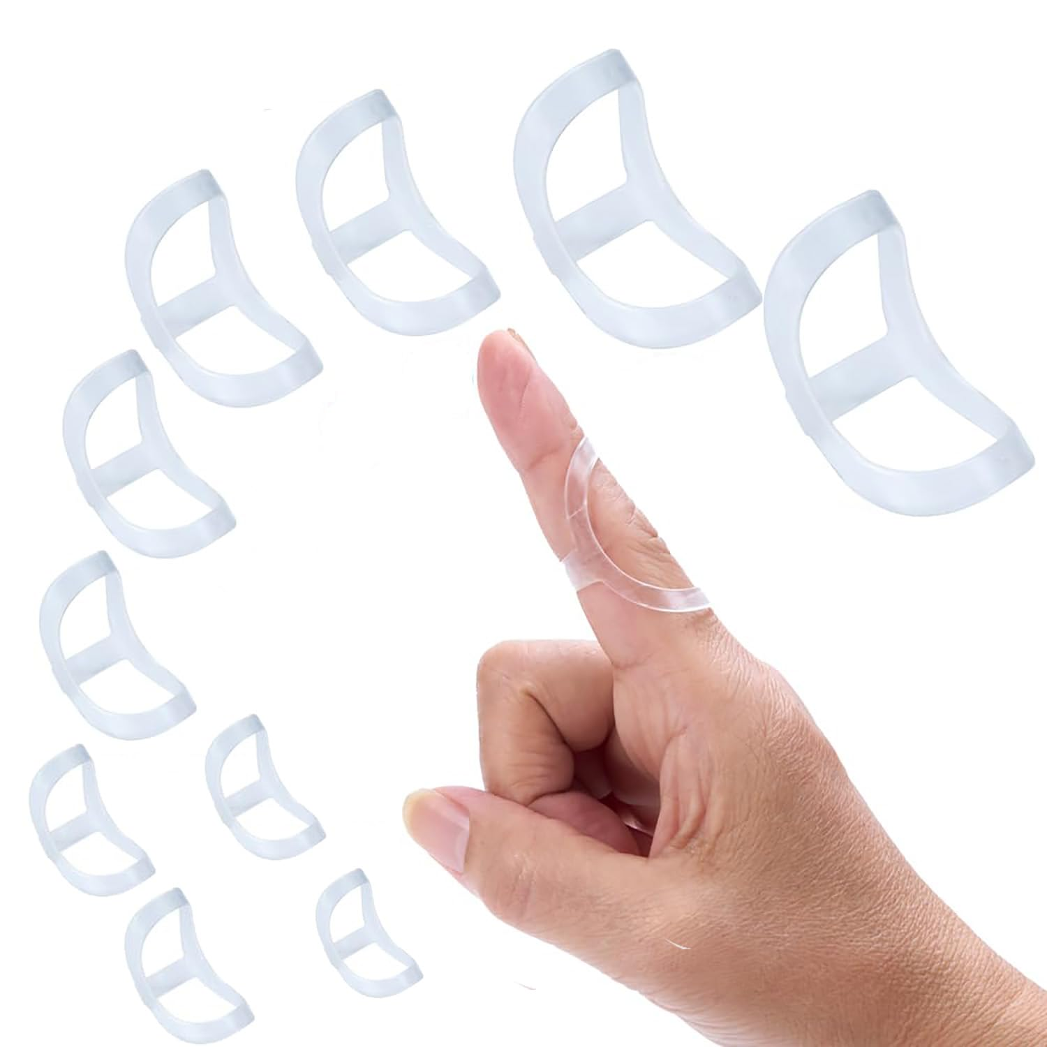 SILHOL 10 Pieces Waterproof Finger Splints, Arthritis and Trigger Finger Support Fits All Fingers (Sizes 2-12) image number 2