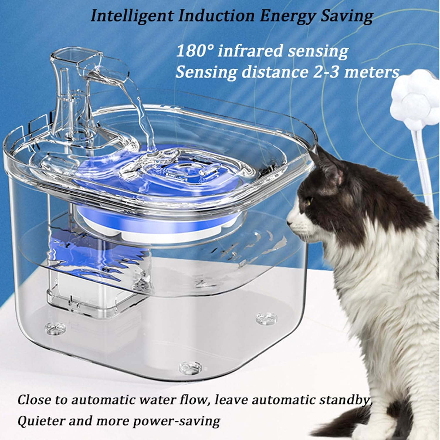 Dog Water Bowl Automatic Pet Water Dispenser Smart Pet Water Fountain Pet Fountain Iltration System Detachable for Dog Pet Fountain for Cats, Dogs Pet Bowl image number 4