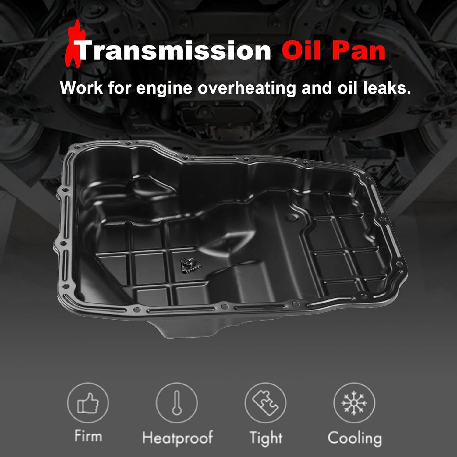 265-870 Transmission Oil Pan with Drain Plug Compatible with Dodge Dakota Durango Jeep Commander Grand Cherokee Ram 1500 2500 3500 Dakota 65RFE 68RFE 545RFE image number 3