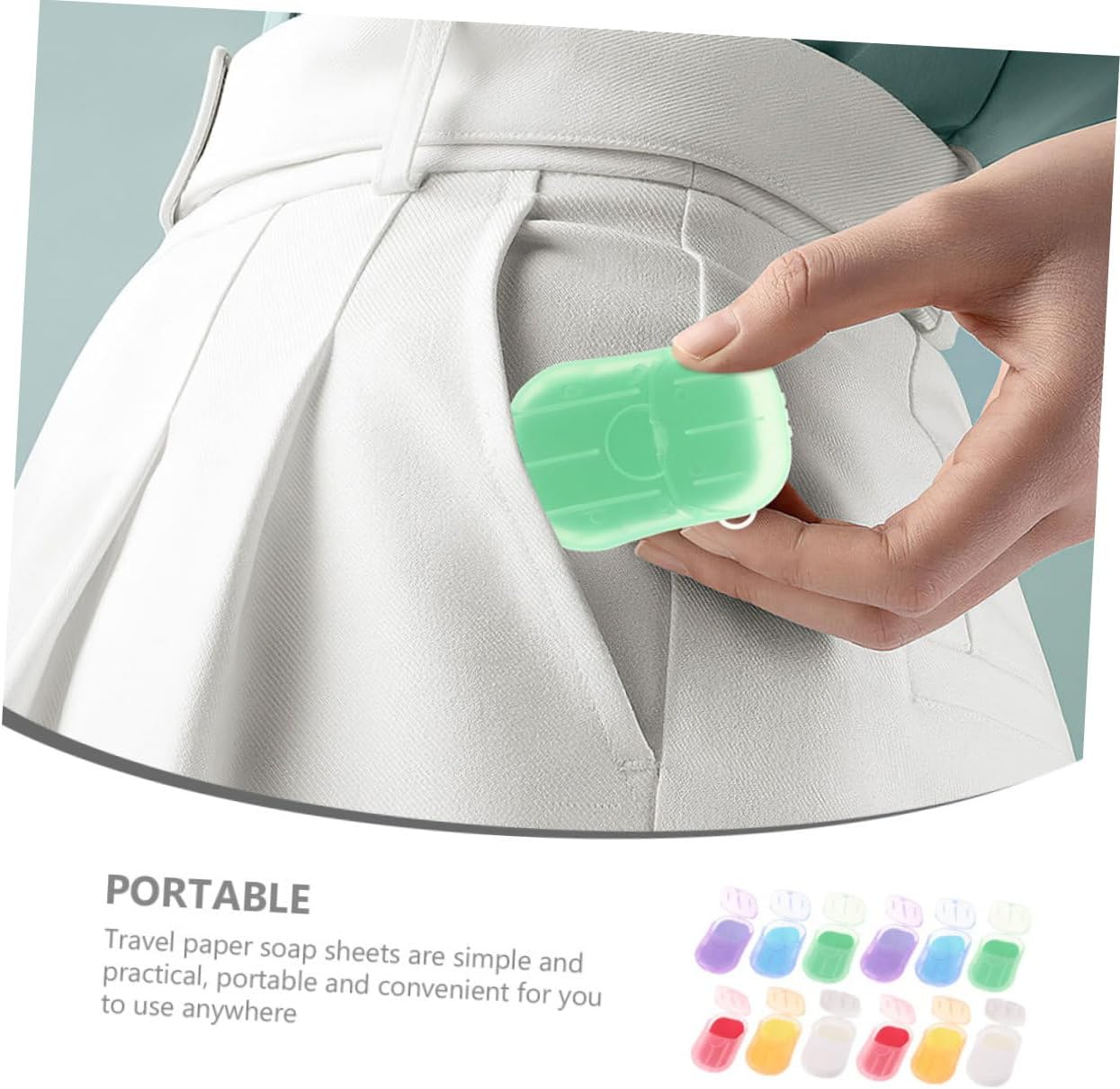 Portable Travel Soap Paper Sheets Bag for Outdoor Camping Hiking Soap Sheets Cleaning image number 4