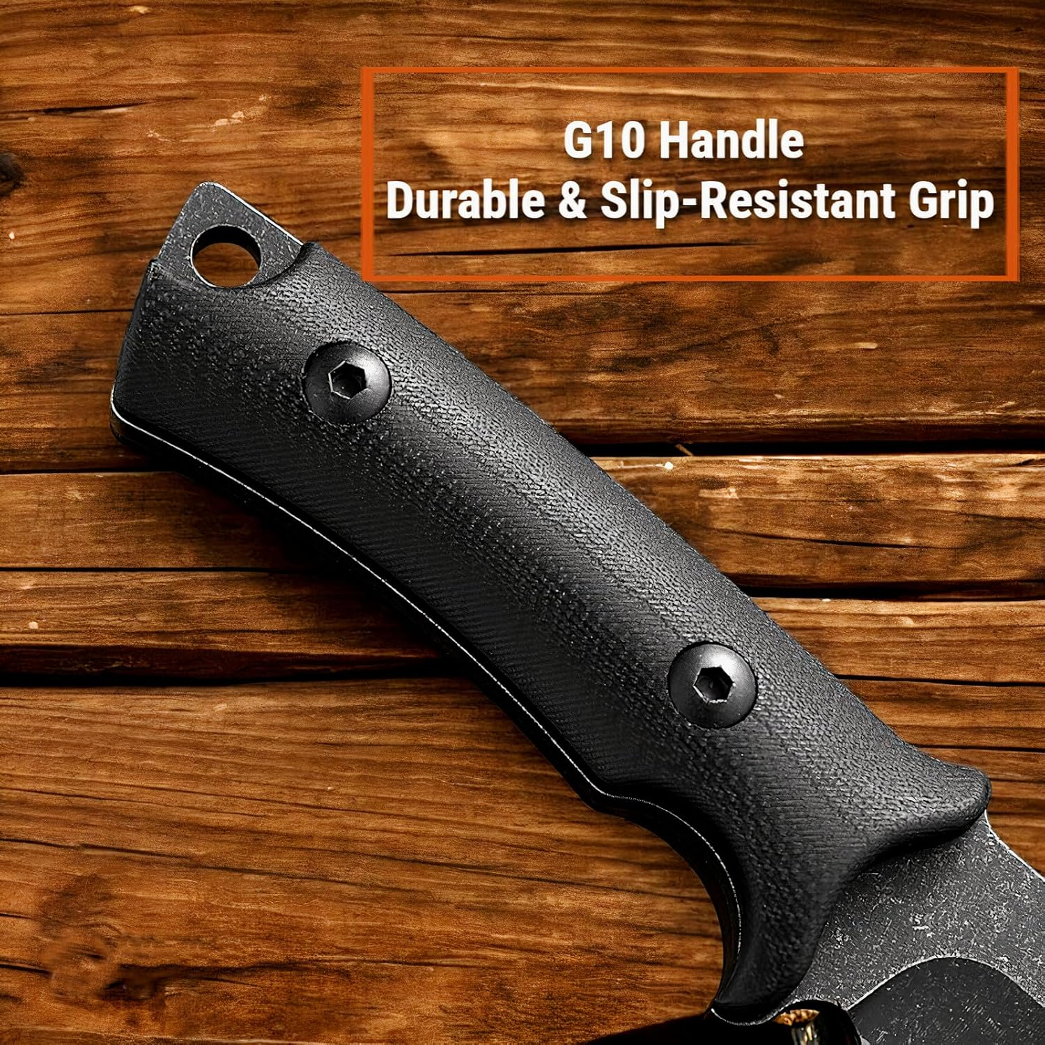 Wilora Full Tang Hunting Knife - 4CR13 Steel, Outdoor Survival Bowie Knife with Kydex Sheath, Paracord Lanyard & Sharpening Stone image number 6