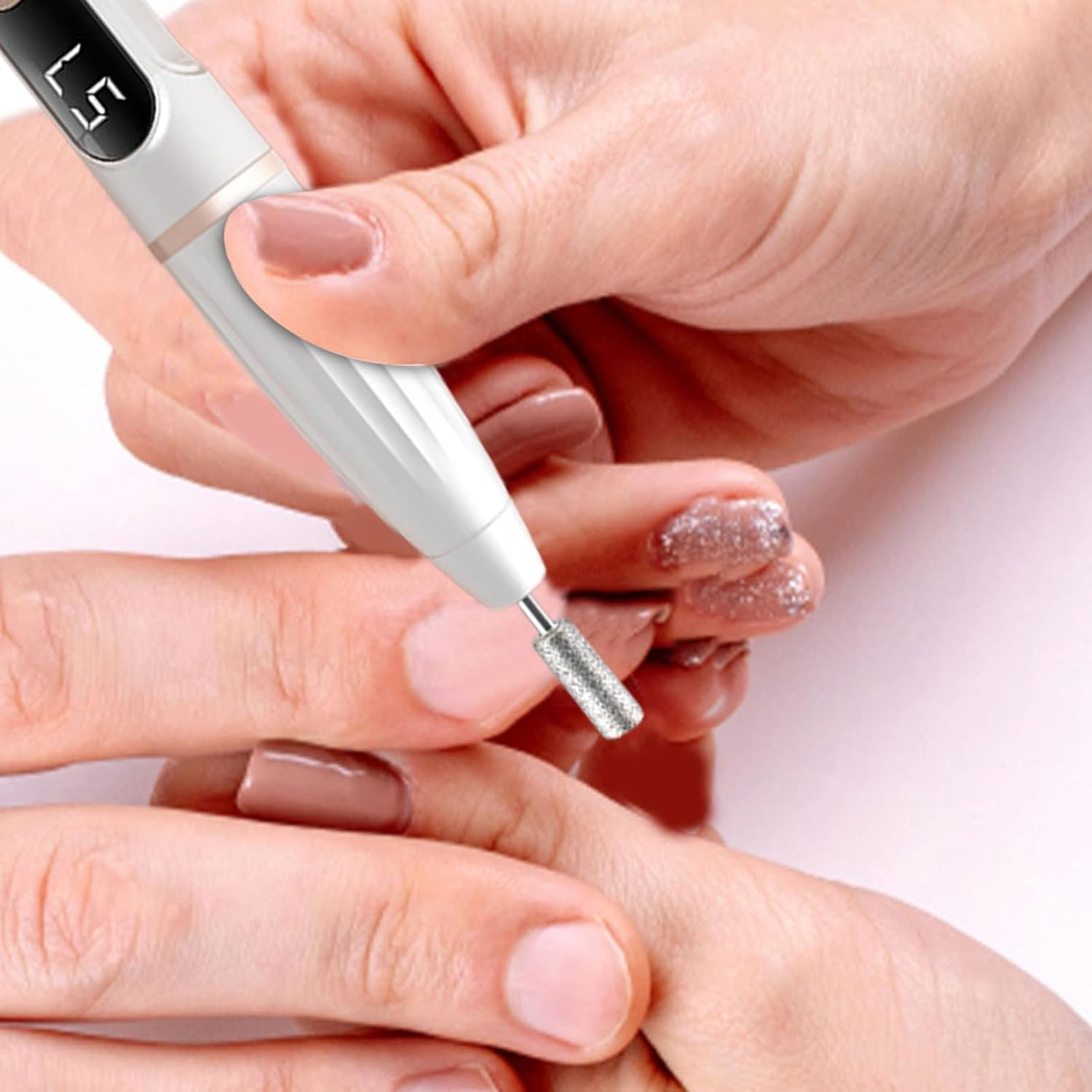 Electric Nail File | Nail File Machine Cordless Filer | Manicure Kit Portable Pedicure Tools with Replacement Parts, Grinder Rechargeable for Fingernail Toenail image number 3