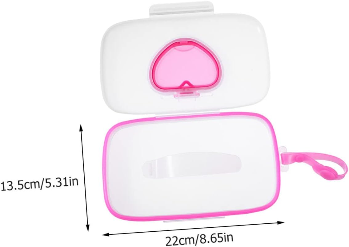 Portable Baby Wet Tissue Cases 2Pcs Set Sealing Lid, Lightweight Reusable Tissue Box for Outdoor Travel, Infant Wet Wipe Holder in White and Pink or White and Blue image number 3