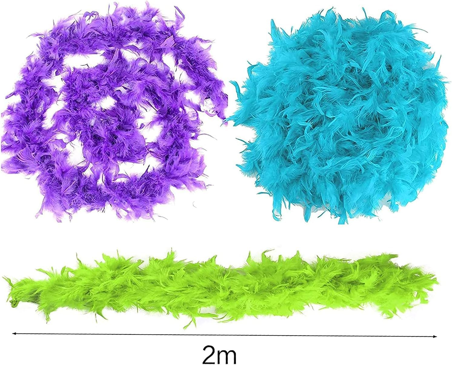 TRMFUSA 6 Pcs Multicolor Feather Boas for Crafts Party Supplies Girls Dress up Costume image number 1