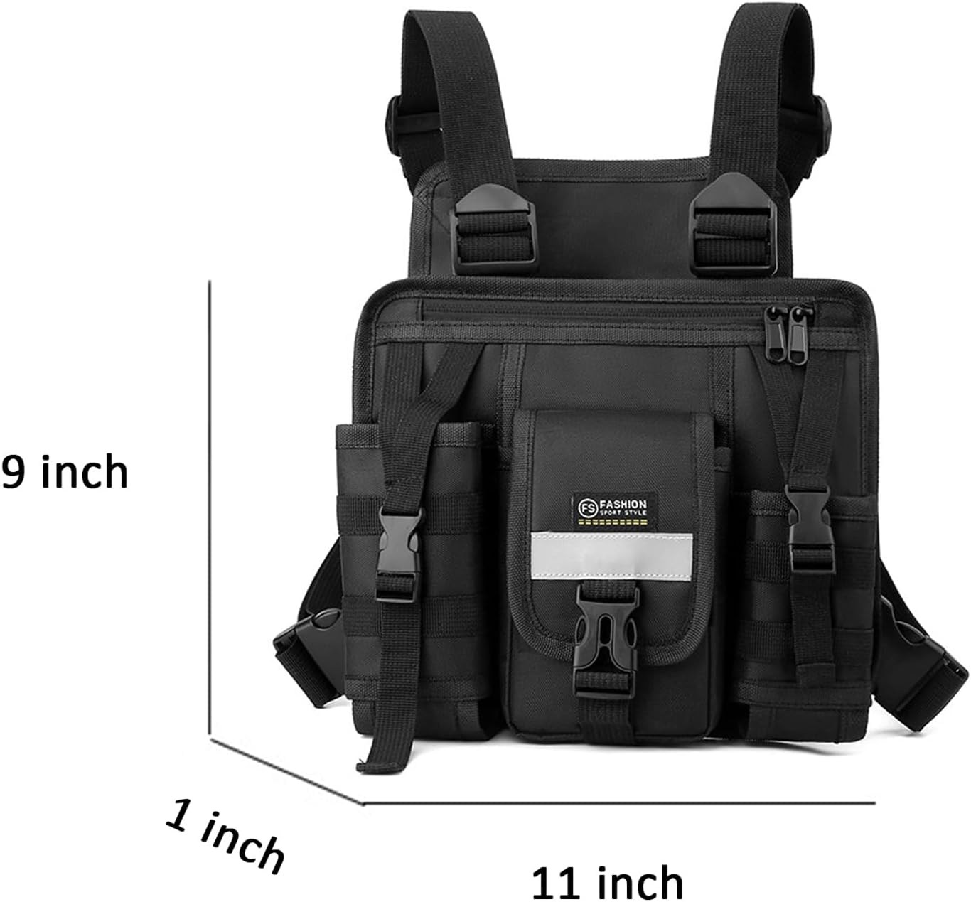 TDYU Radio Chest Harness Chest Front Pack Pouch Holster Vest Rig for Baofeng Kenwood Arcshell Motorola Two Way Radio Walkie Talkie image number 3