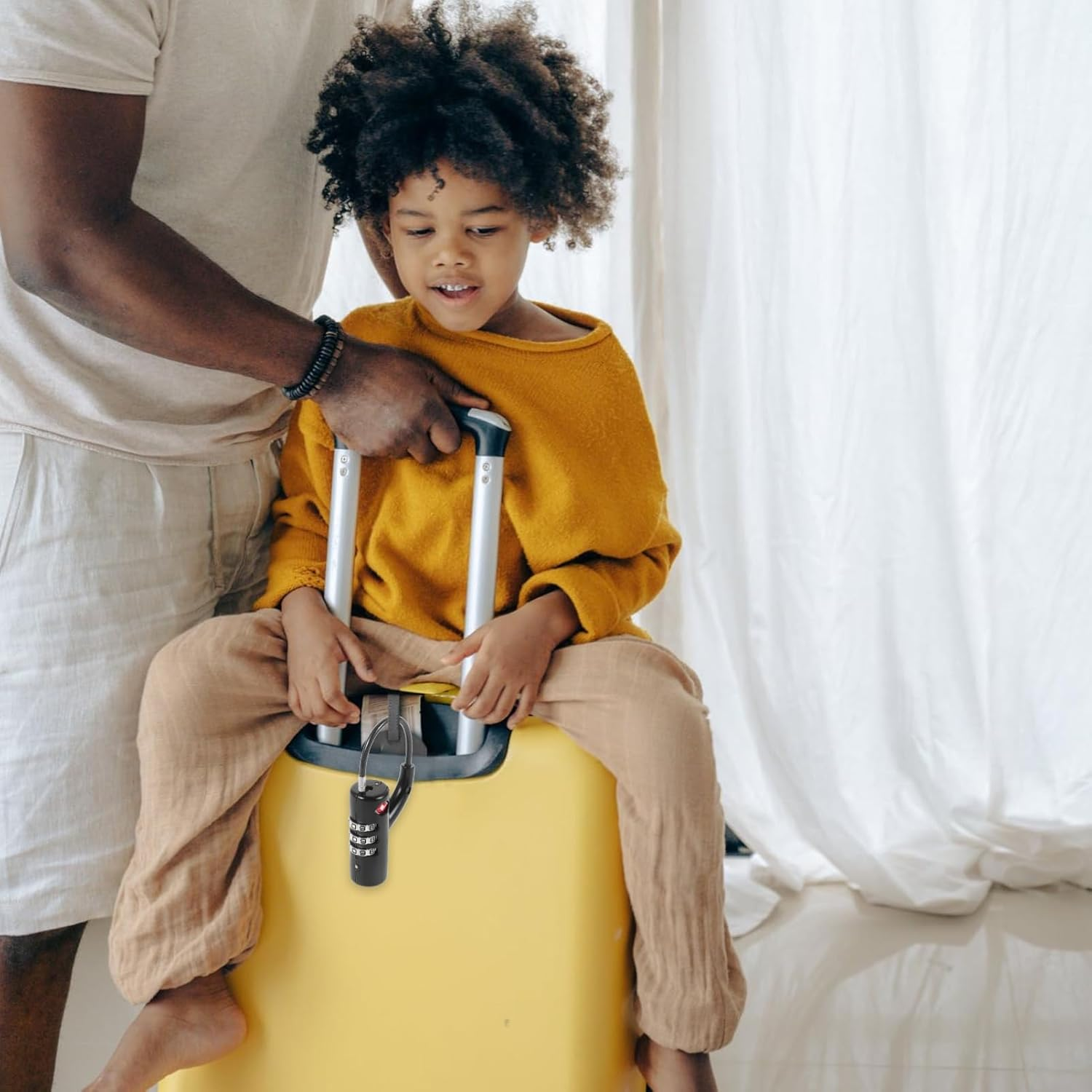 FELTECHELECTR 3 Long Lock for Luggage Approved Keyless Combination Lock Portable Gym Locker Locks image number 5