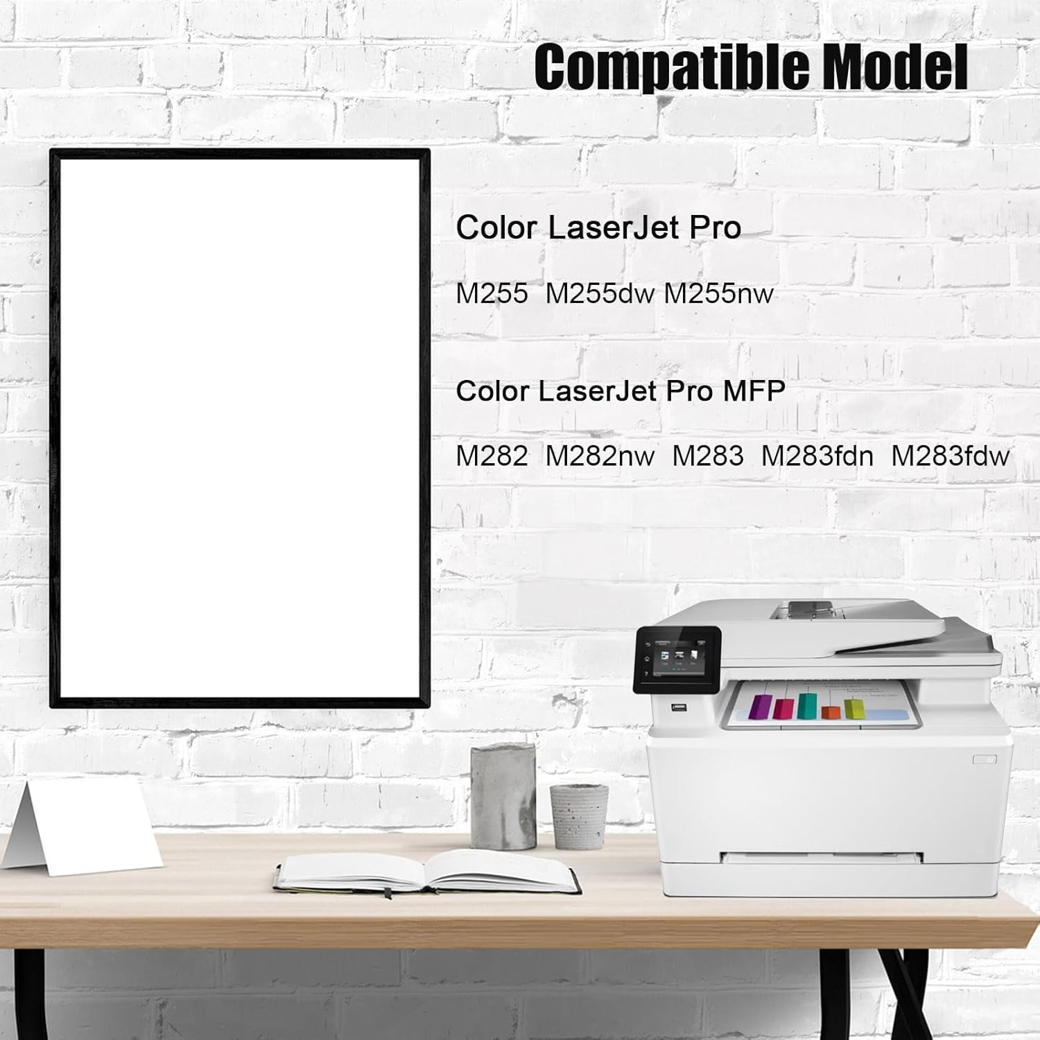206X Toner Cartridges 4 Pack (1BK,1C,1M,1Y) Compatible with HP Color PRO MFP M283Fdw, M283Fdn, M283, M282Nw, M282, M255Nw, M255Dw, M255 Printers image number 1