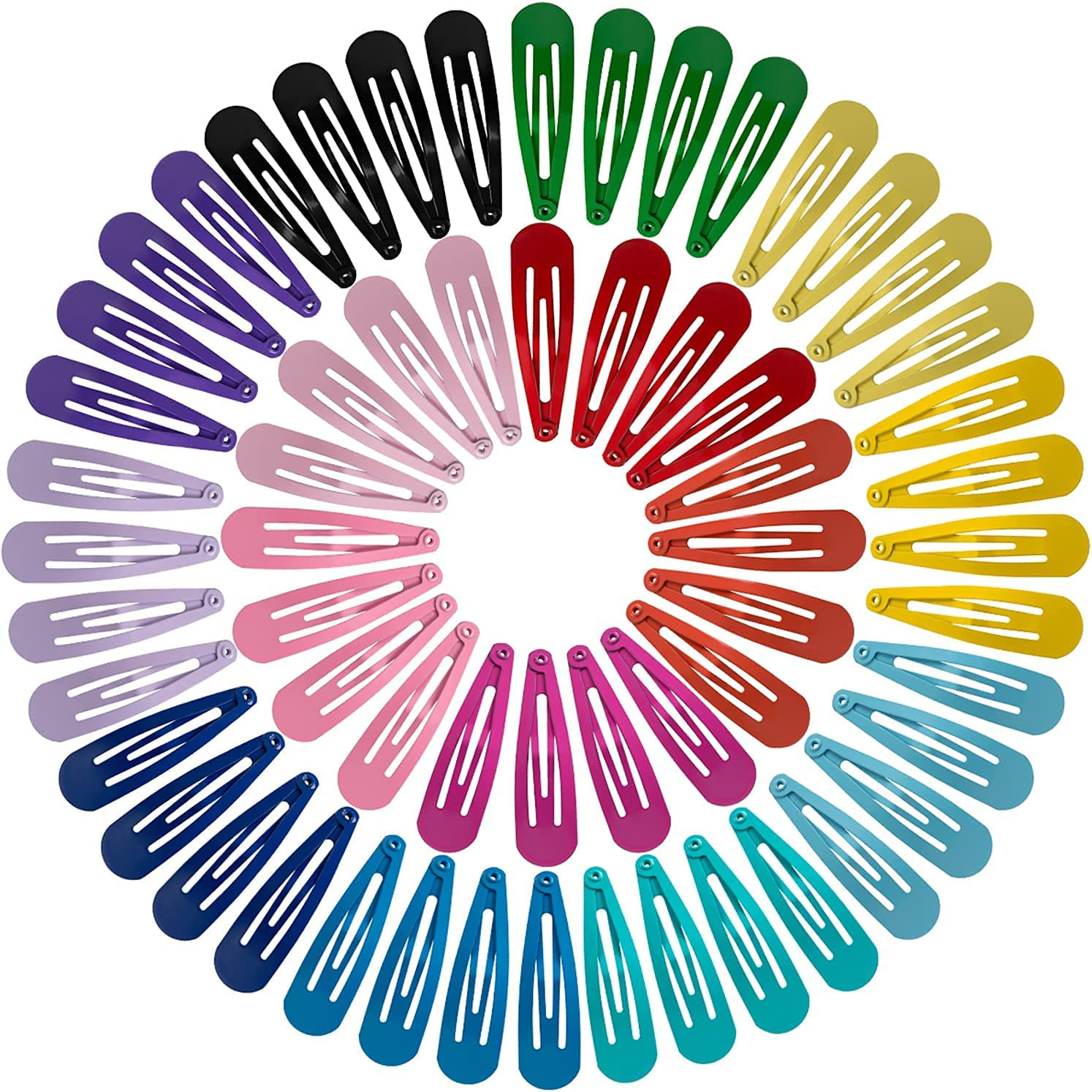 Betybedy 60 Pcs Hair Barrettes, Non-Slip Hair Clips, 5.1Cm Metal Hairpins Accessories for Toddlers, Girls, Kids, Teens, Women (15 Assorted Colours)