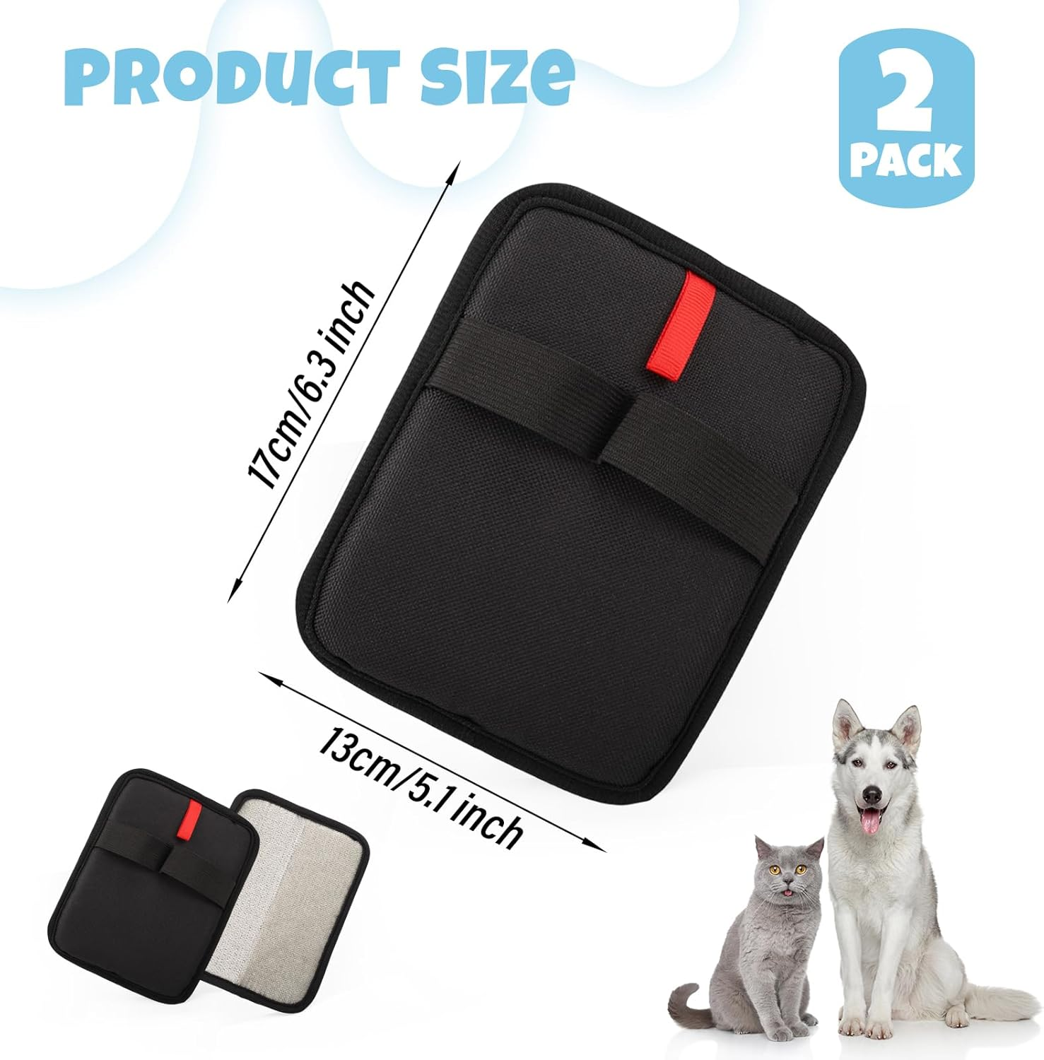 Fiohiros 2025 New Upgrade 2 Pack Pet Hair Remover Glove, Double Sided Reusable Cat Dog Hair Remover, anti Static Fur Removal Glove for Sofa, Carpet, Car image number 6