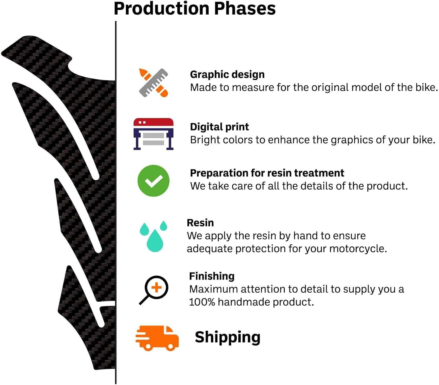 Labelbike - Stickers 3D Motorcycle Tank Cap Protection and Decoration in Resin Compatible with Yamaha R7 2021-2024 - Color Carbon Black Grey image number 4