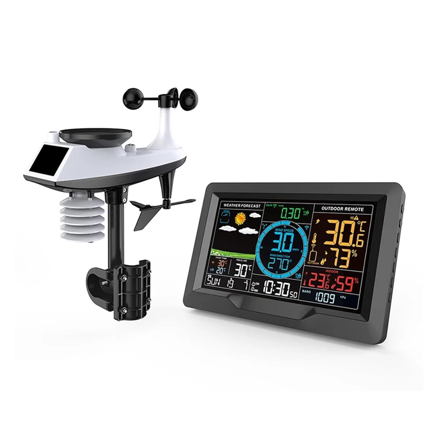 FJ3390A Multifunction Professional Digital Weather Station Wireless Forecast Clock Temperature Wind Speed Rain Detection image number 4