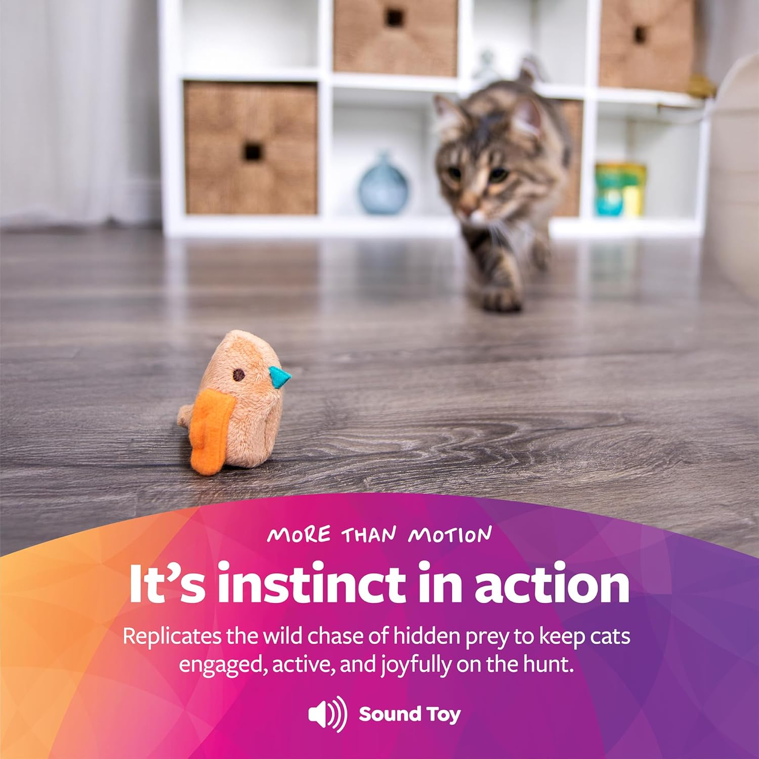 Smartykat Chickadee Chirp Electronic Sound Cat Toy, Contains Catnip, Battery Powered - Light Brown, One Size image number 5