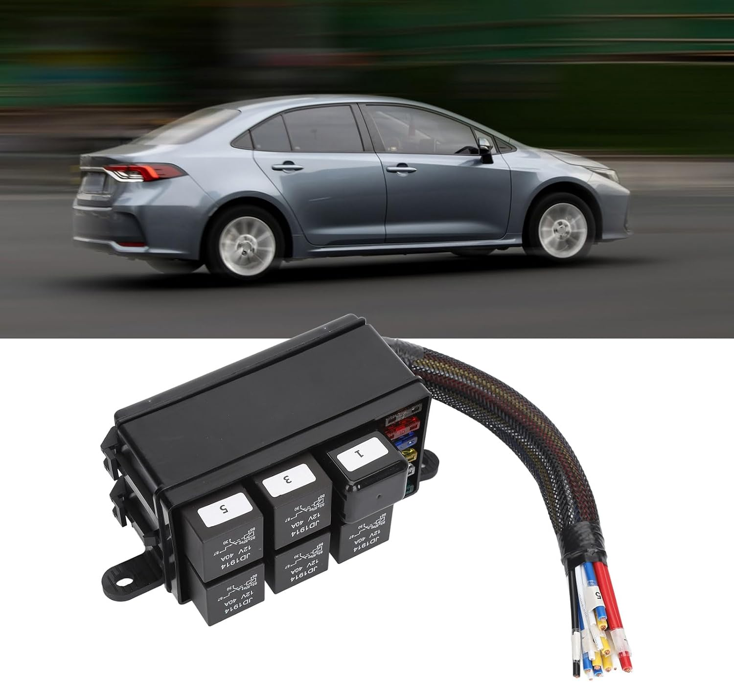 Universal 4 Pin 6 Slot Waterproof 12V Fuse Relay Block Kit - Easy Installation for Automotive, Cars, Marine, Boat