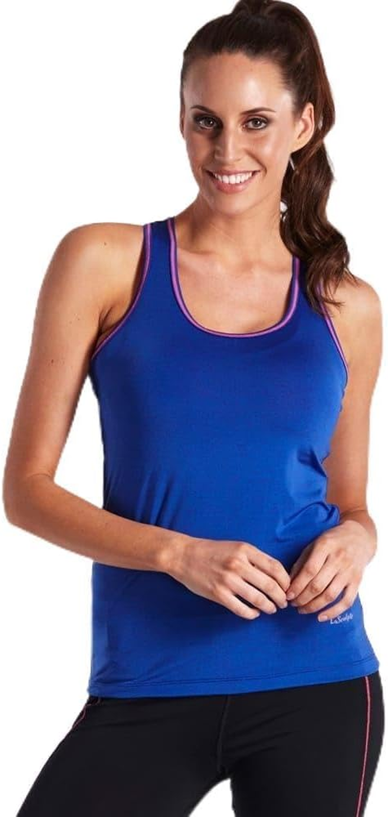 Lasculpte Womens Activewear Workout Sleeveless Shirt with Racerback, Sports Tank Top for Workout, (10-16) image number 4