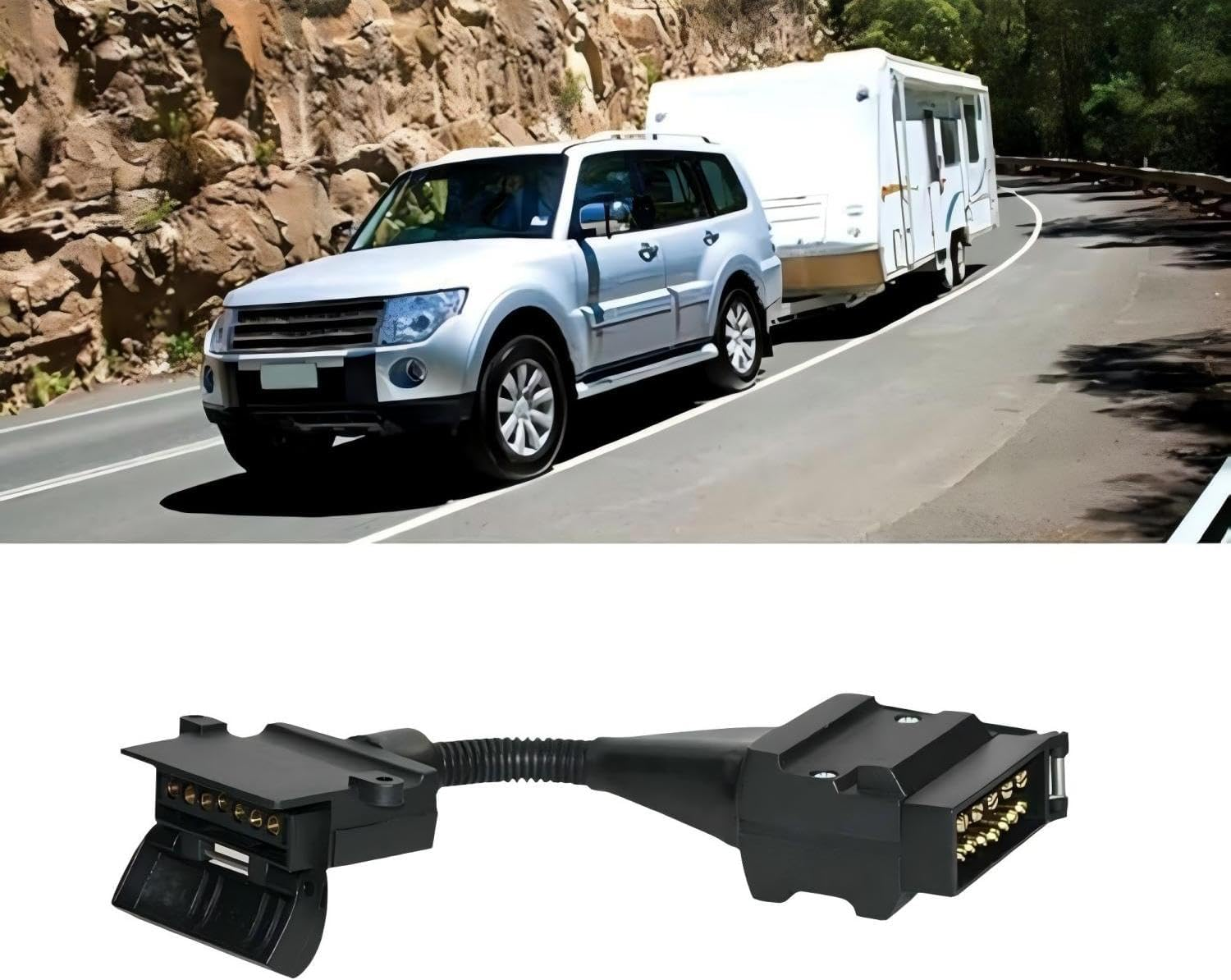 12 Pin AU Plug to 7 Pin Flat Socket Professional Male Female Adaptor Portable Universal Extension Spiral Cable Trailer Caravan Connector 4Wd Connector image number 5