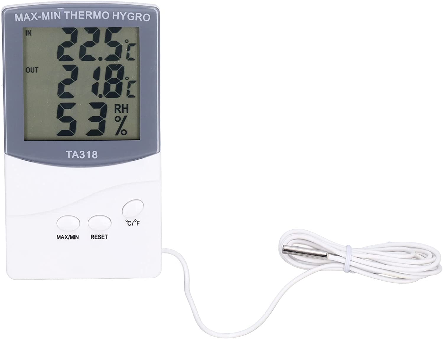 Indoor Outdoor Thermometer, Accurate Digital Hygrometer Indoor Thermometer Humidity Meter with Probe, Large Screen Temperature Humidity Monitor for Home, Office, Garden image number 4