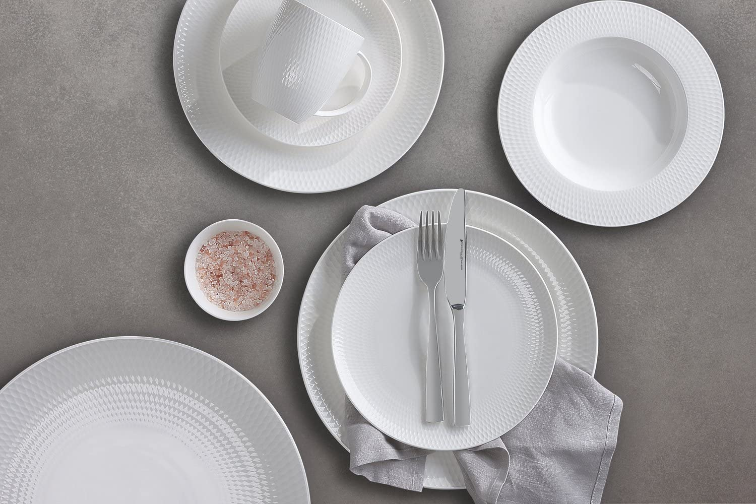 Maxwell & Williams White Basics Diamonds Tea Cup & Saucer 220ML image number 1